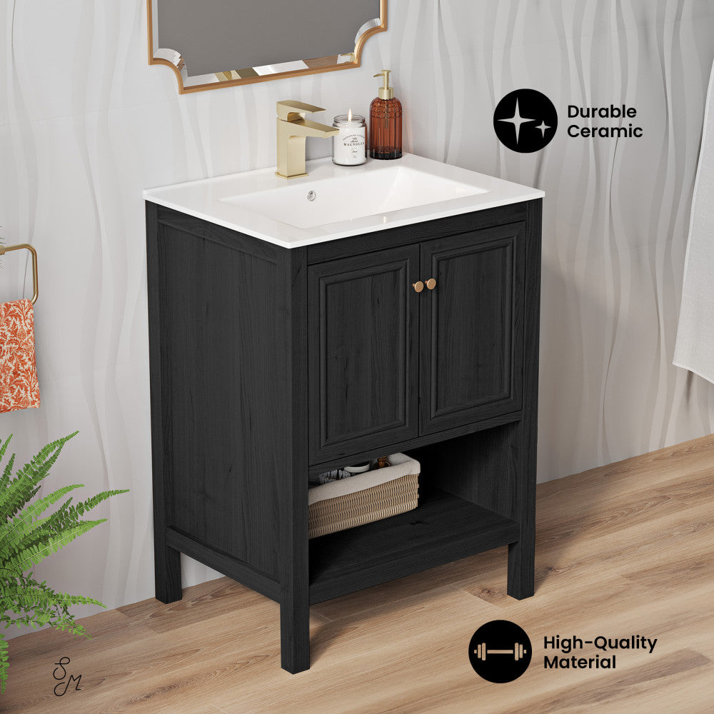 Black Oak / White / 1-Hole