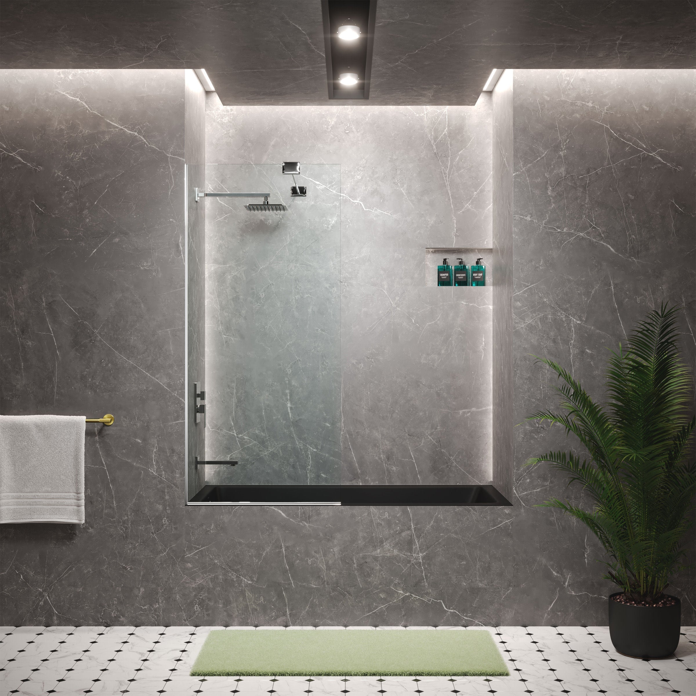 Matte Black / Alcove - No Apron / Left