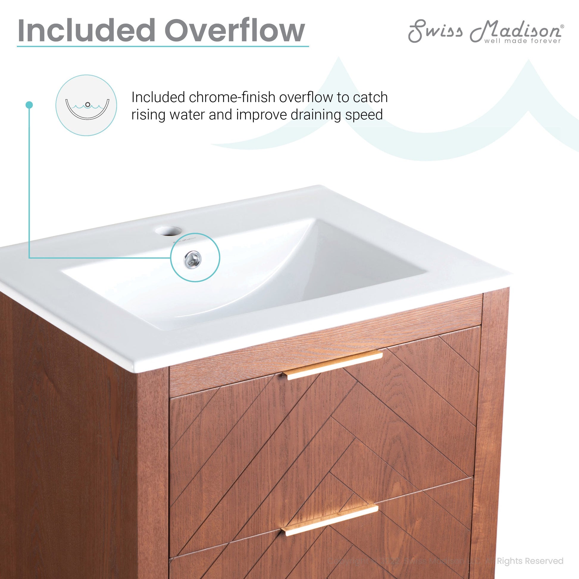 Brown Oak / White / 1-Hole