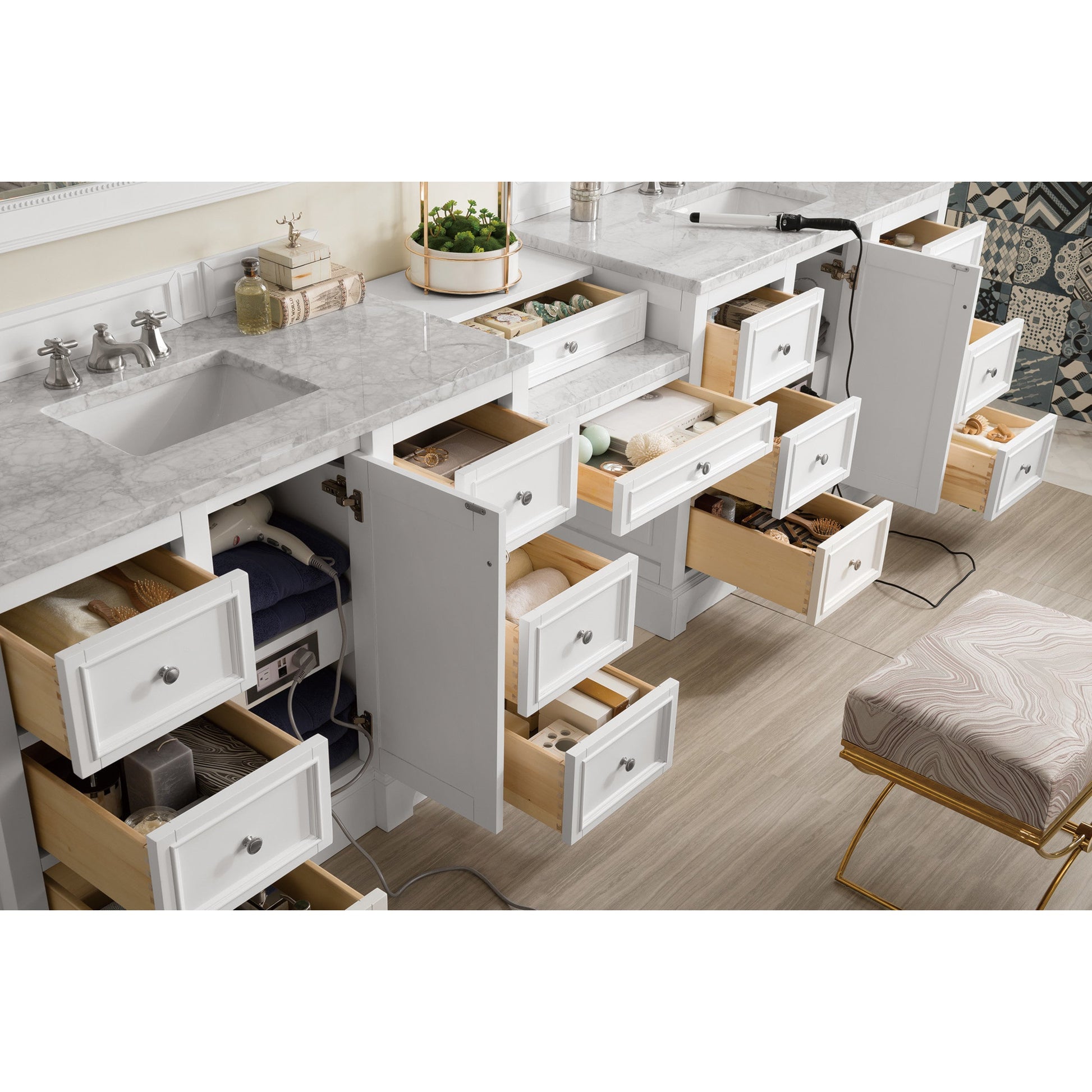 Bright White / Carrara White - 3 Faucet Holes