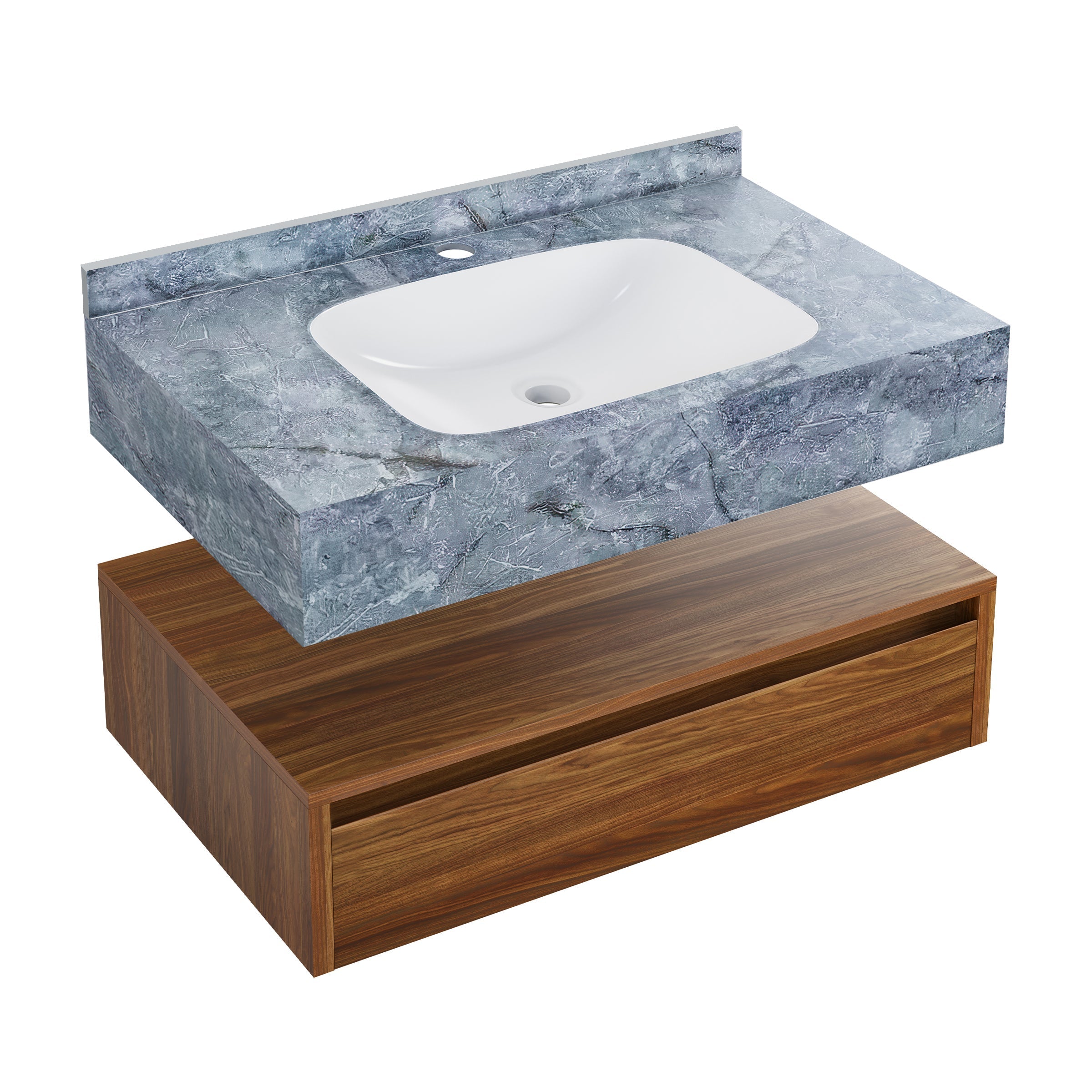 Brown Oak / Blue Celeste