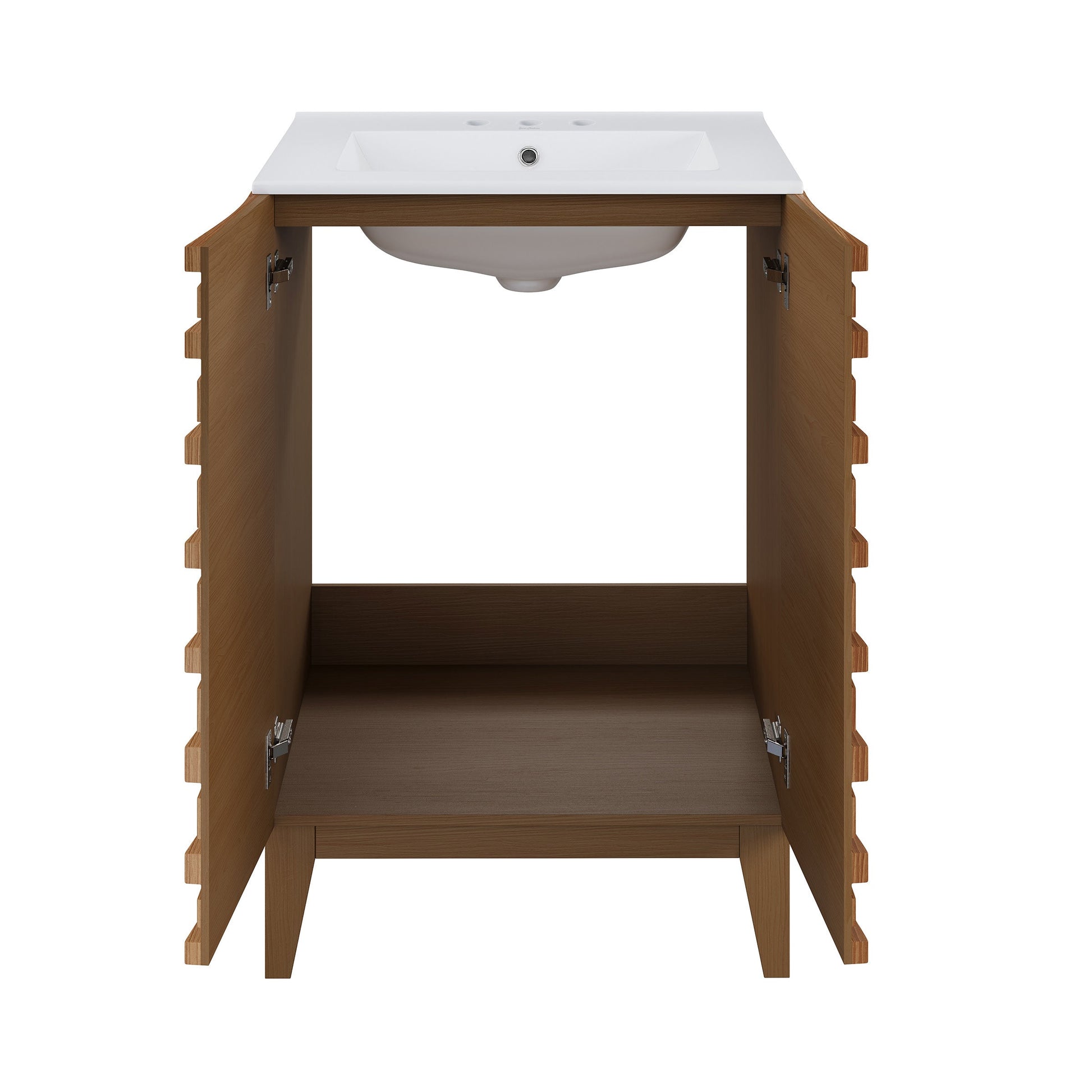 Brown Oak / White / 3-Hole
