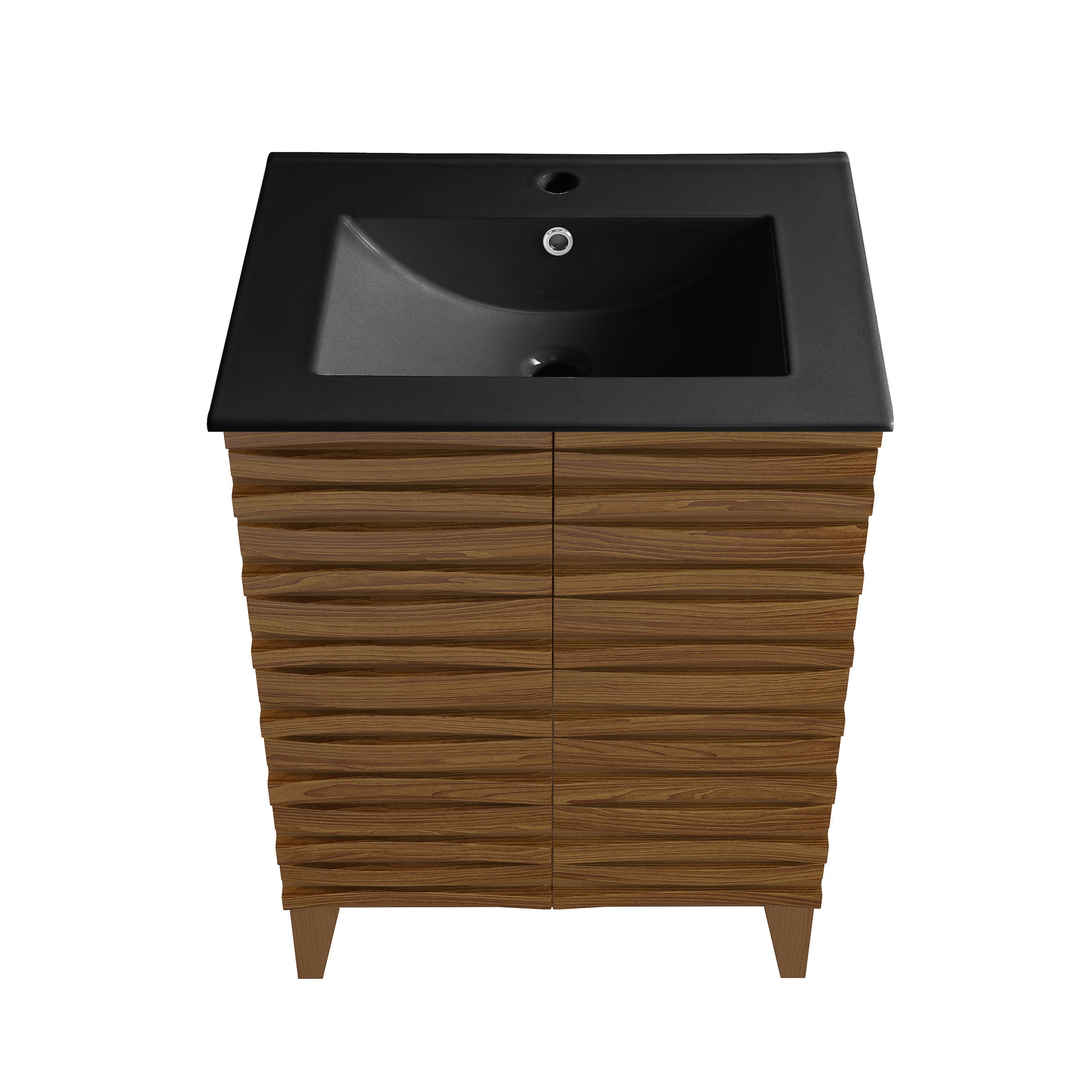 Brown Oak / Matte Black / 1-Hole
