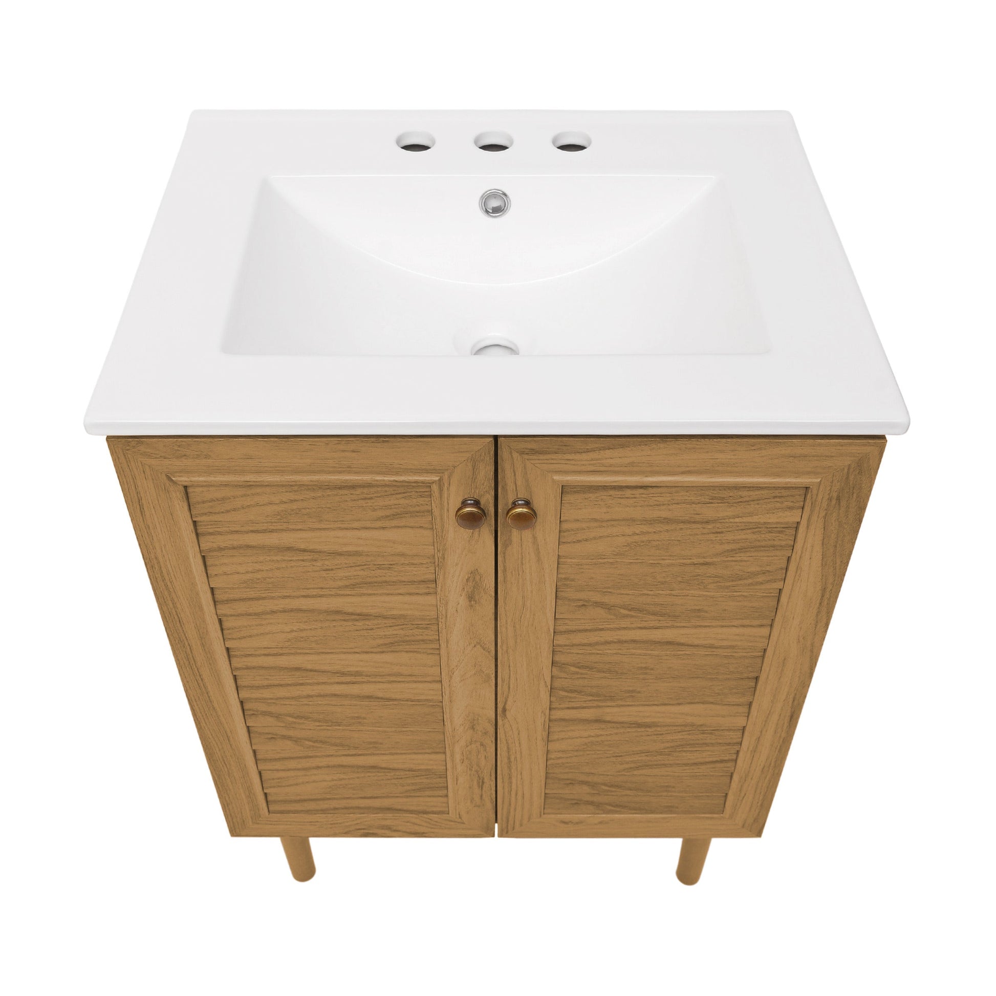 Golden Oak / White / 3-Hole