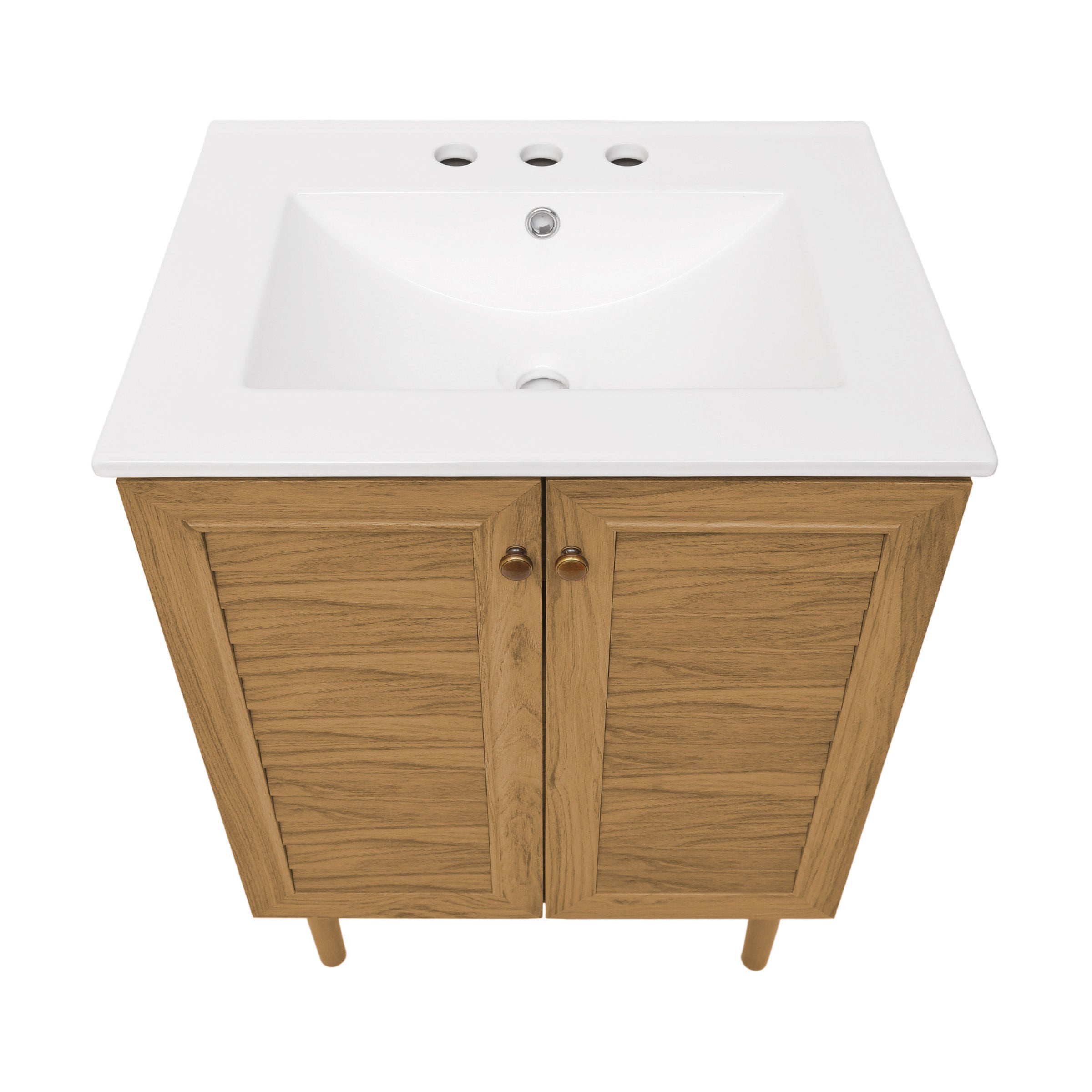 Golden Oak / White / 3-Hole