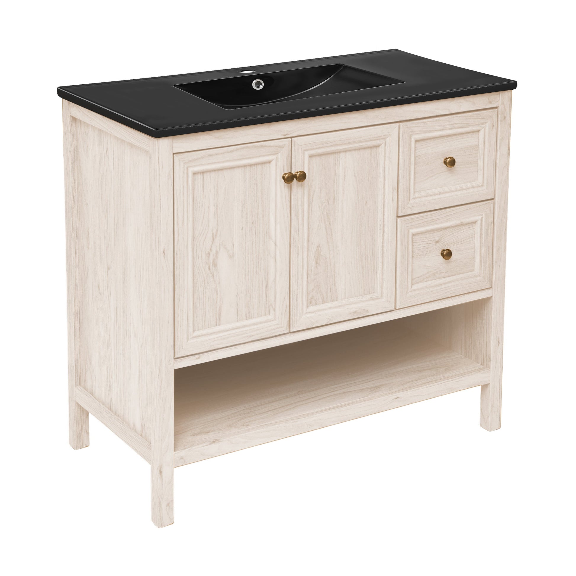White Oak / Black / 1-Hole