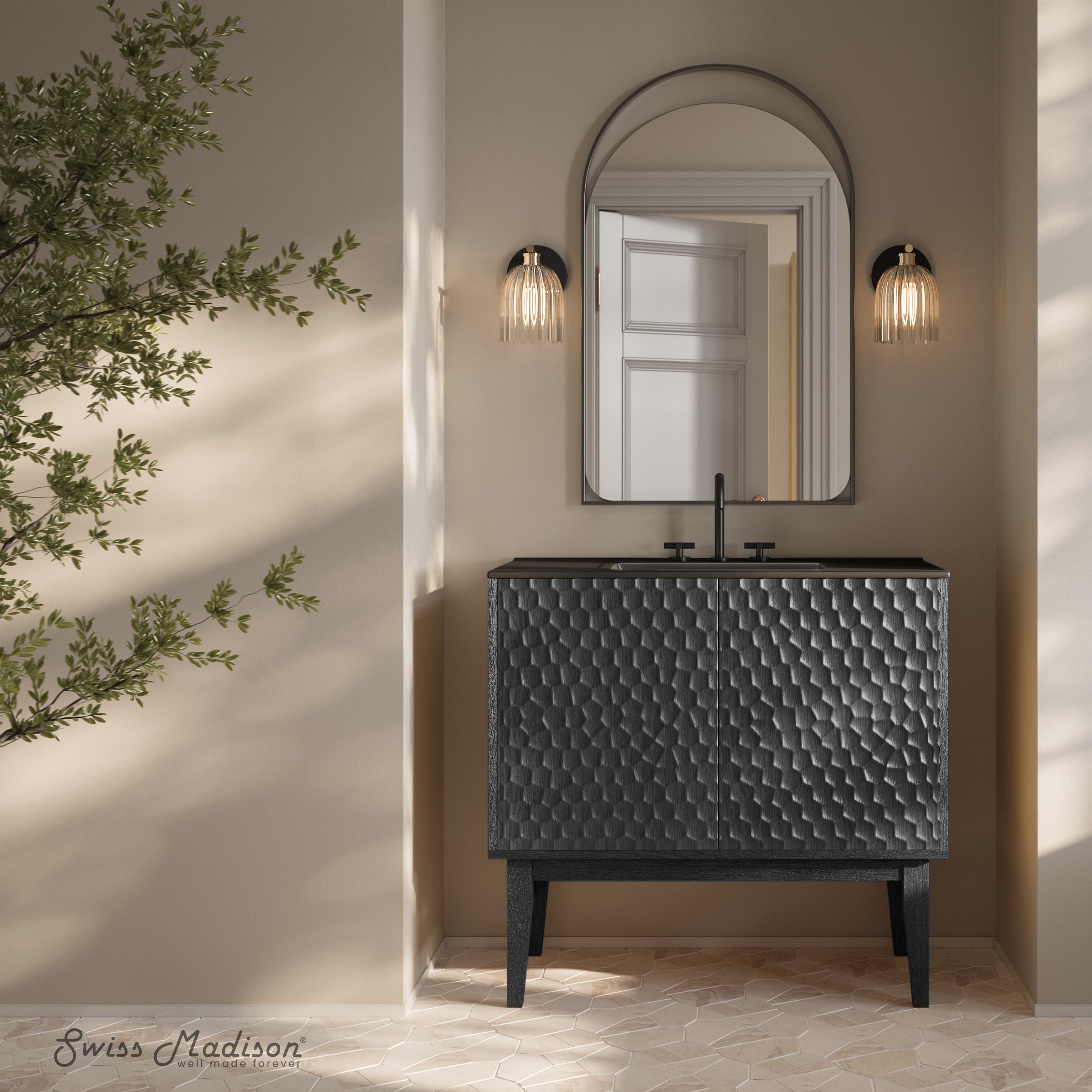 Black Oak / Matte Black / 3-Hole