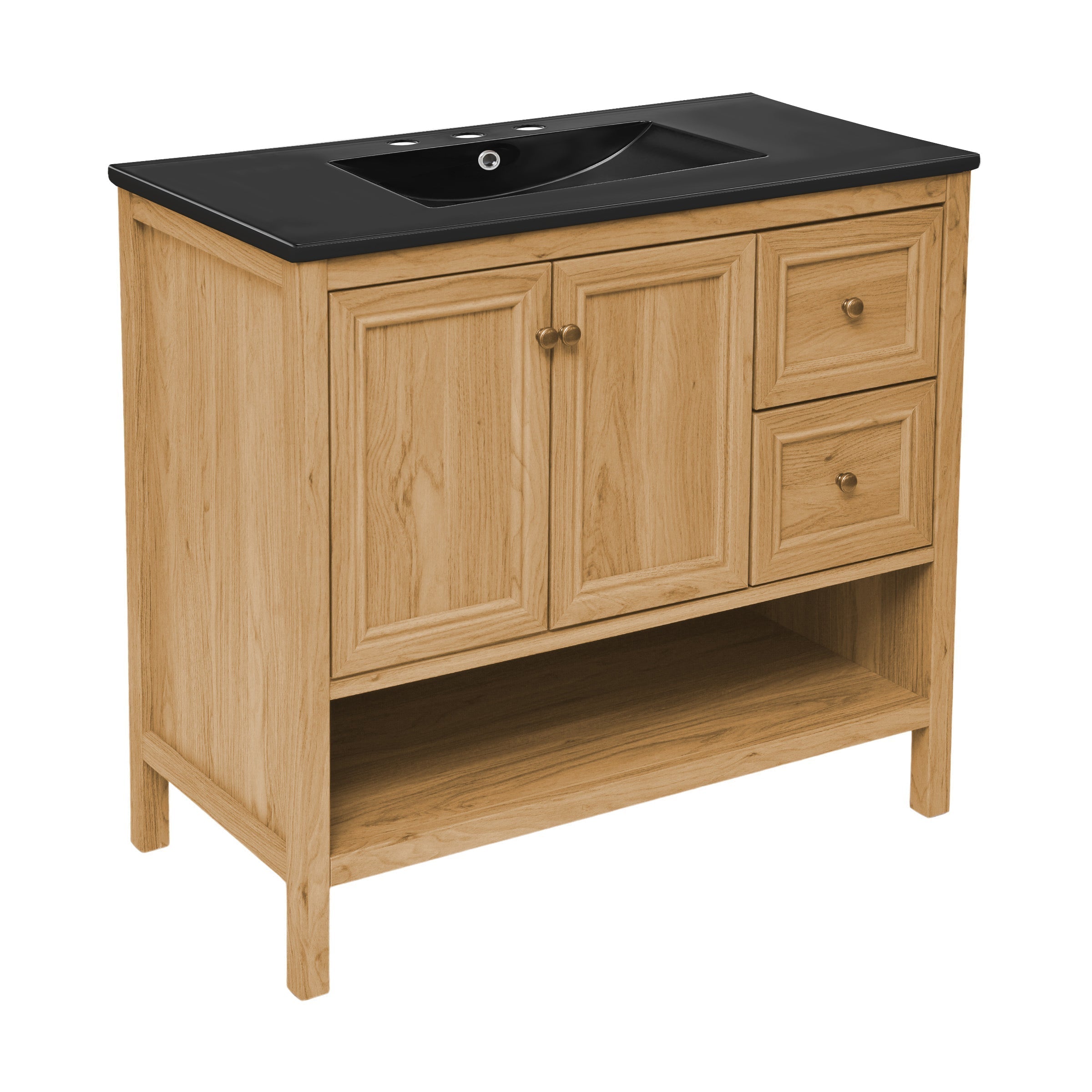 Golden Oak / Black / 3-Hole
