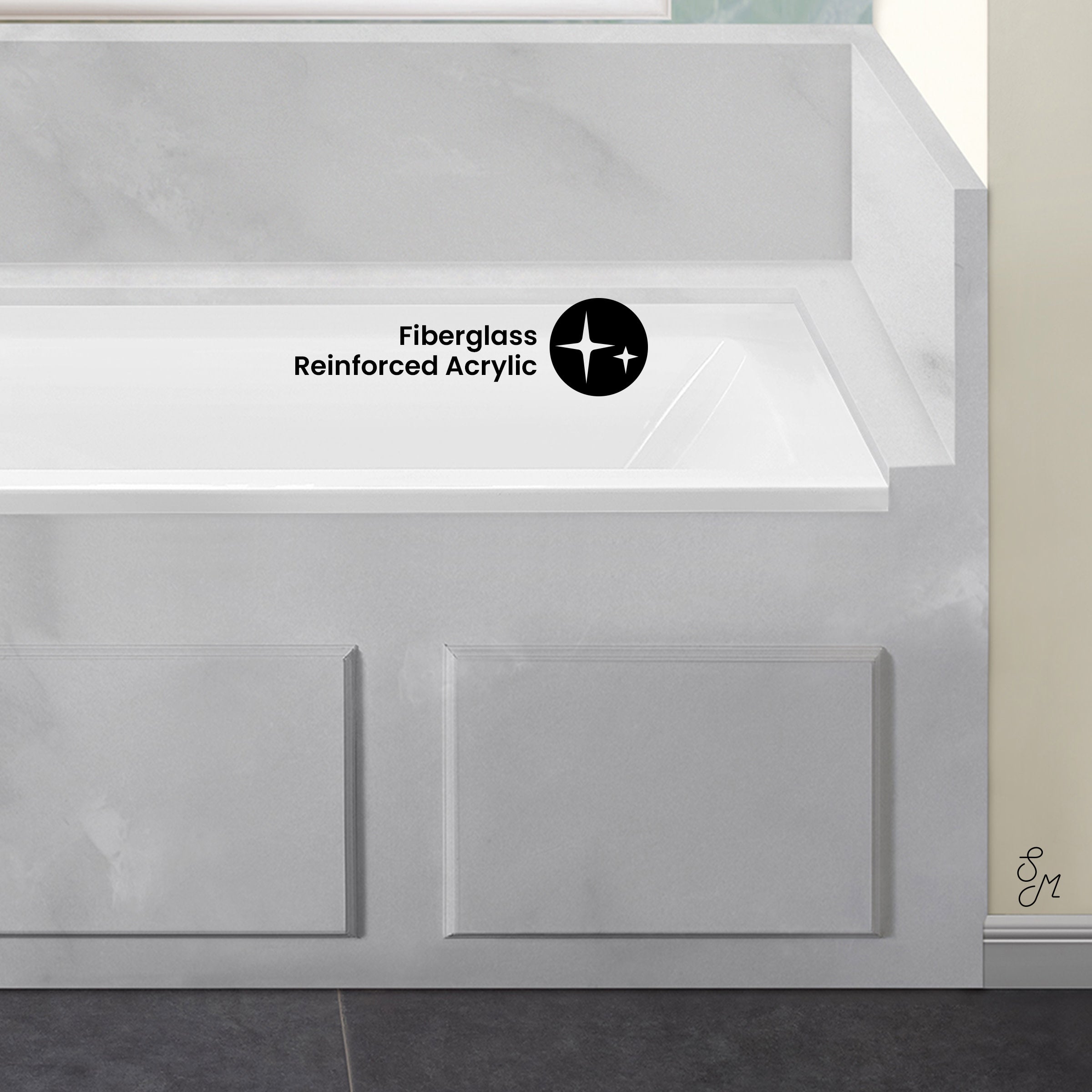Glossy White / Alcove - No Apron / Left