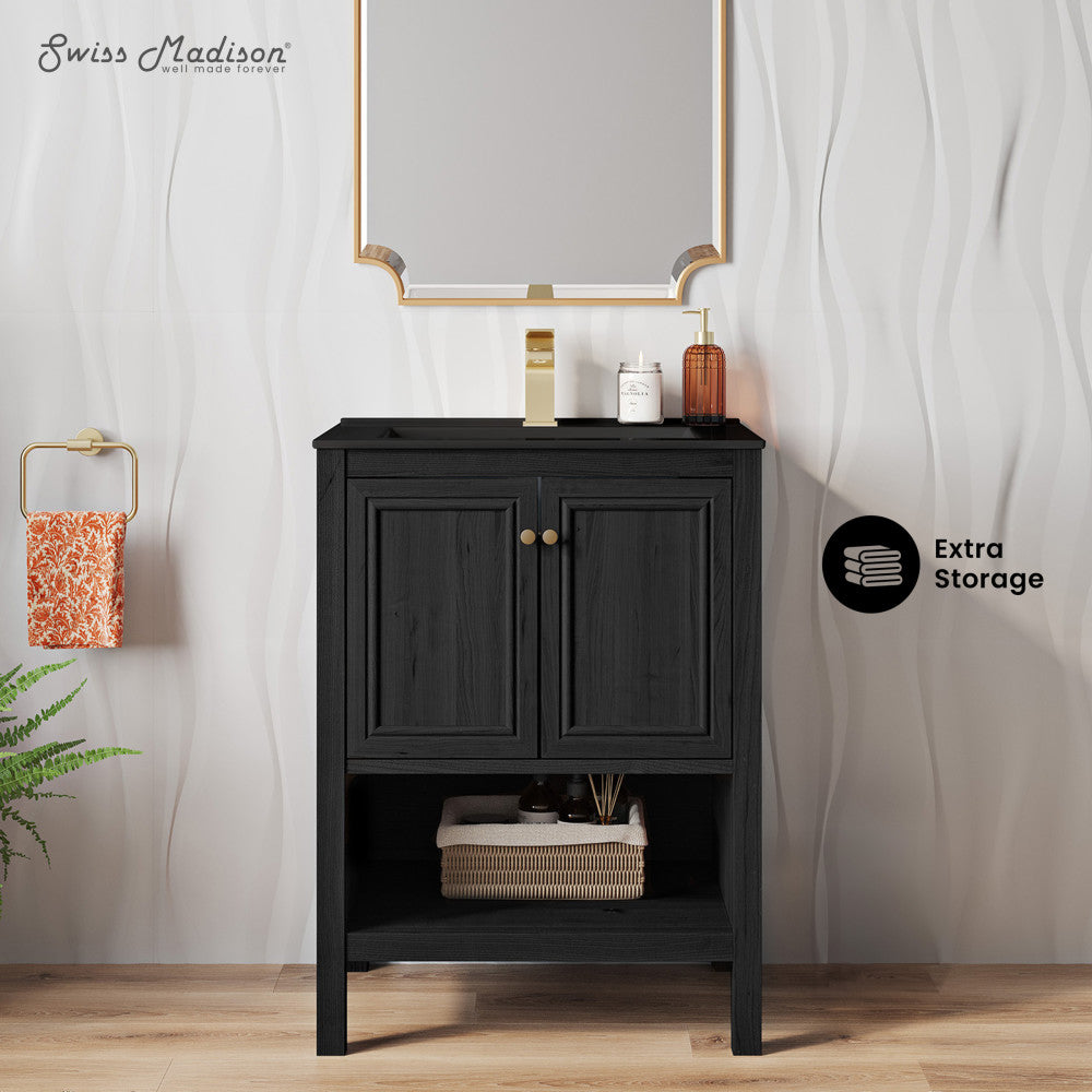 Black Oak / Black / 1-Hole