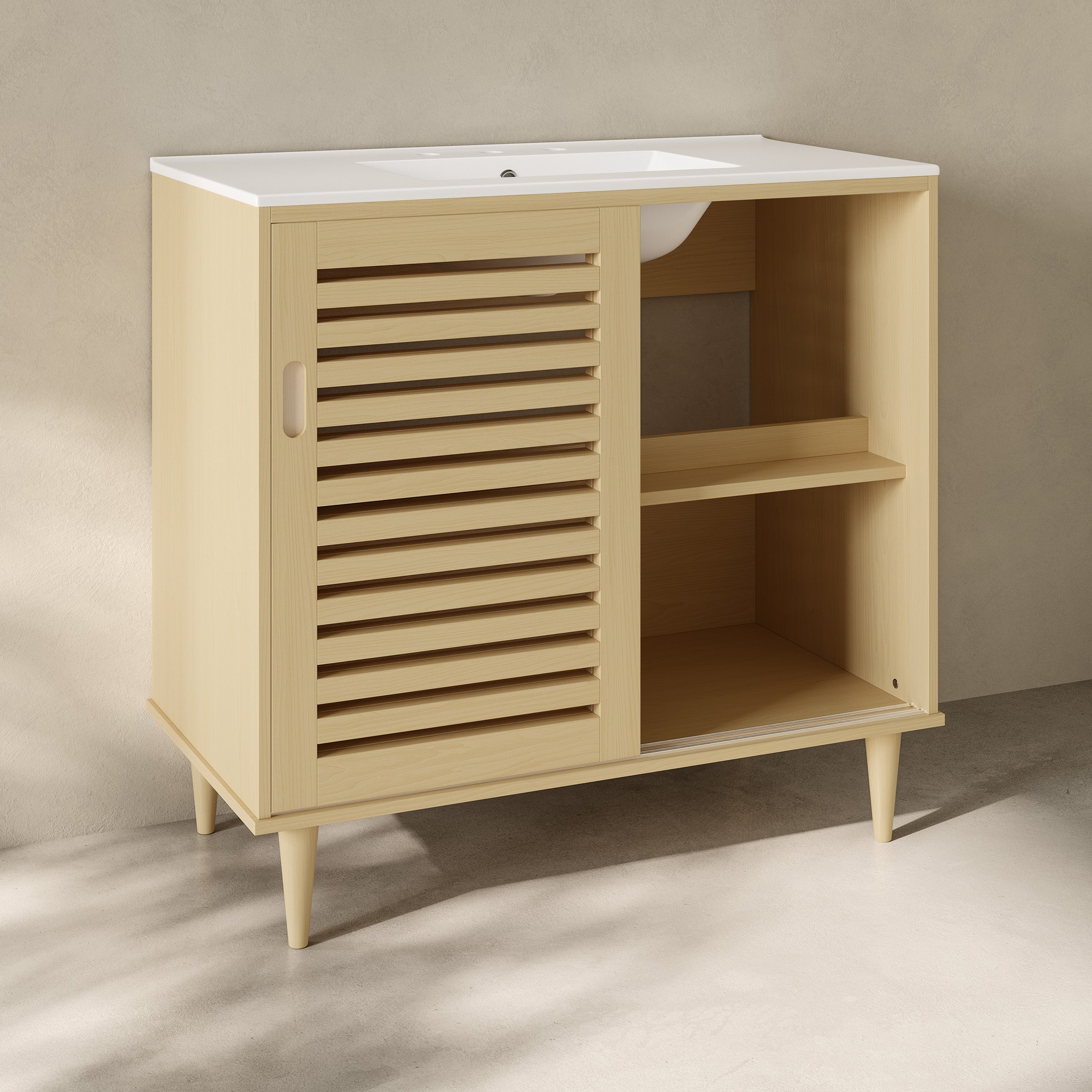Natural Oak / White / 3-Hole