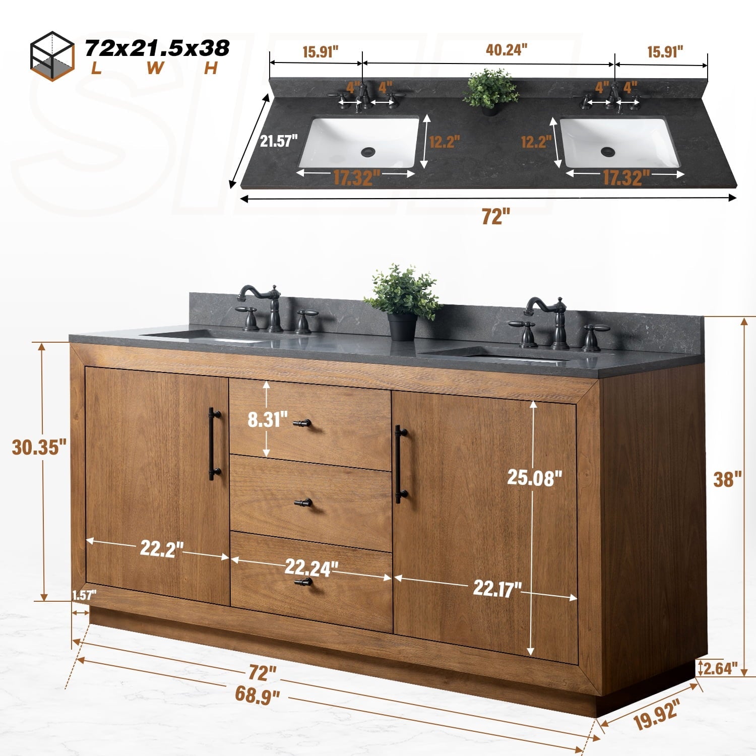 Tan / Black Limestone