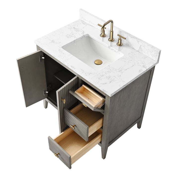Linear Driftwood Gray / Golden Brushed