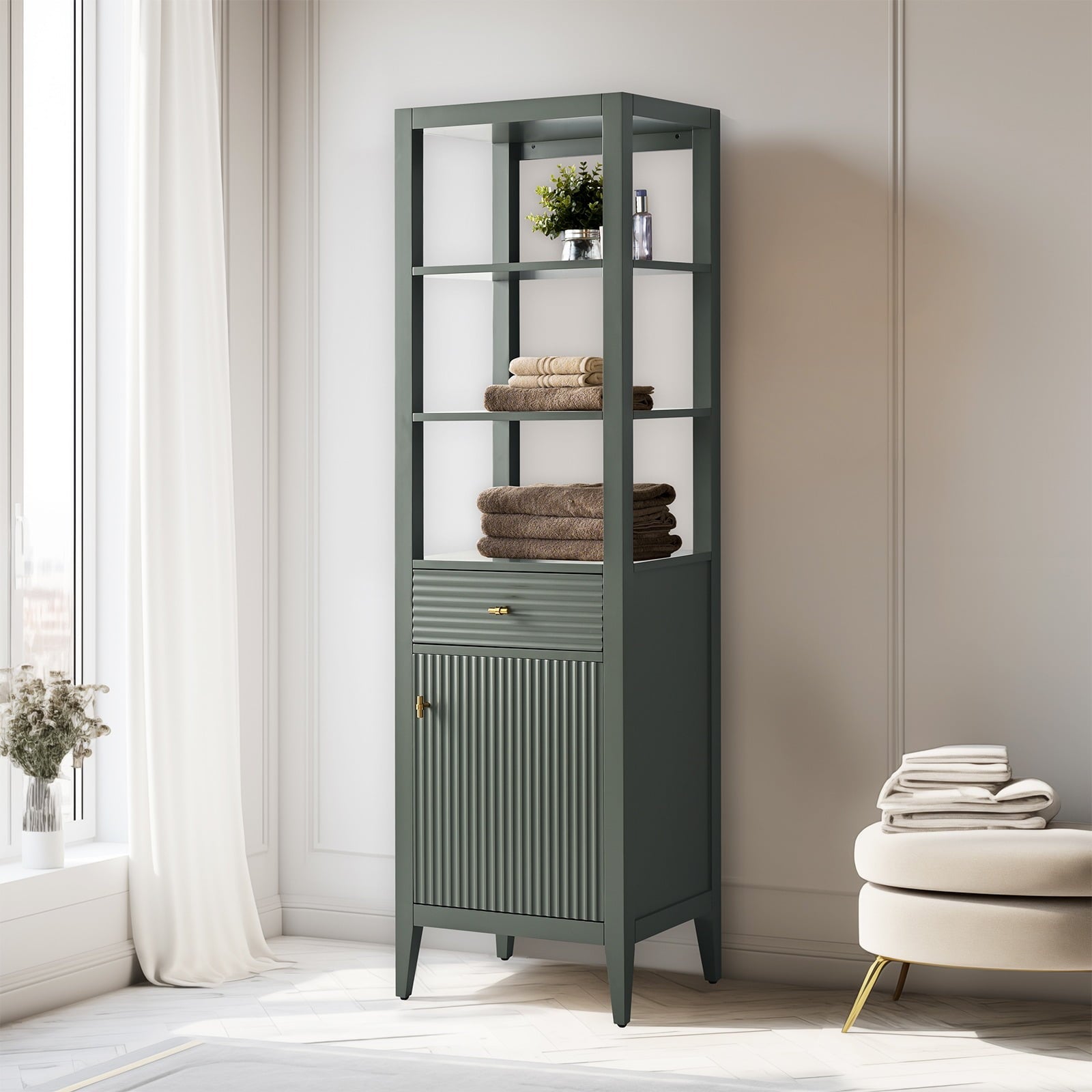 Linear Vintage Green / Golden Brushed