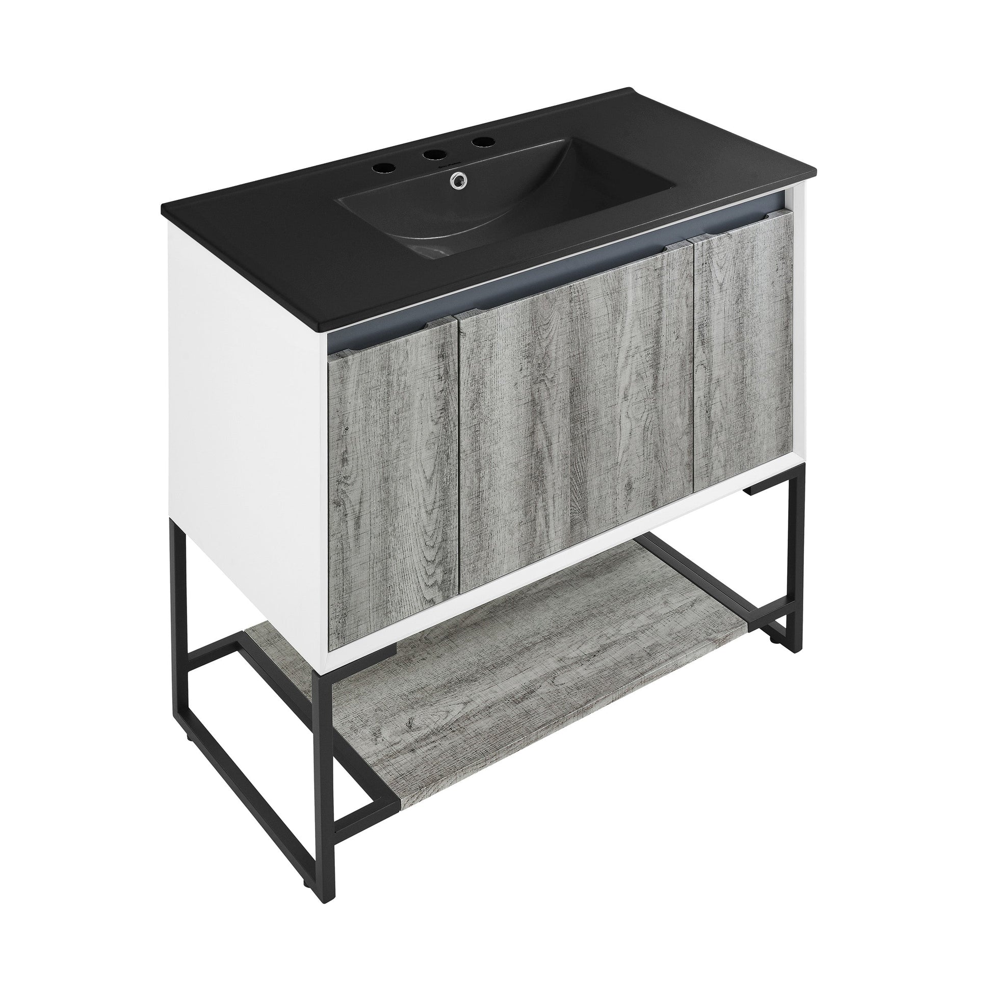 Gray Oak / Matte Black / 3-Hole