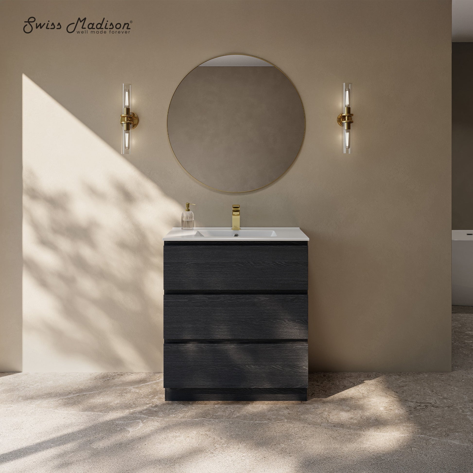 Black Oak / Glossy White / 1-Hole