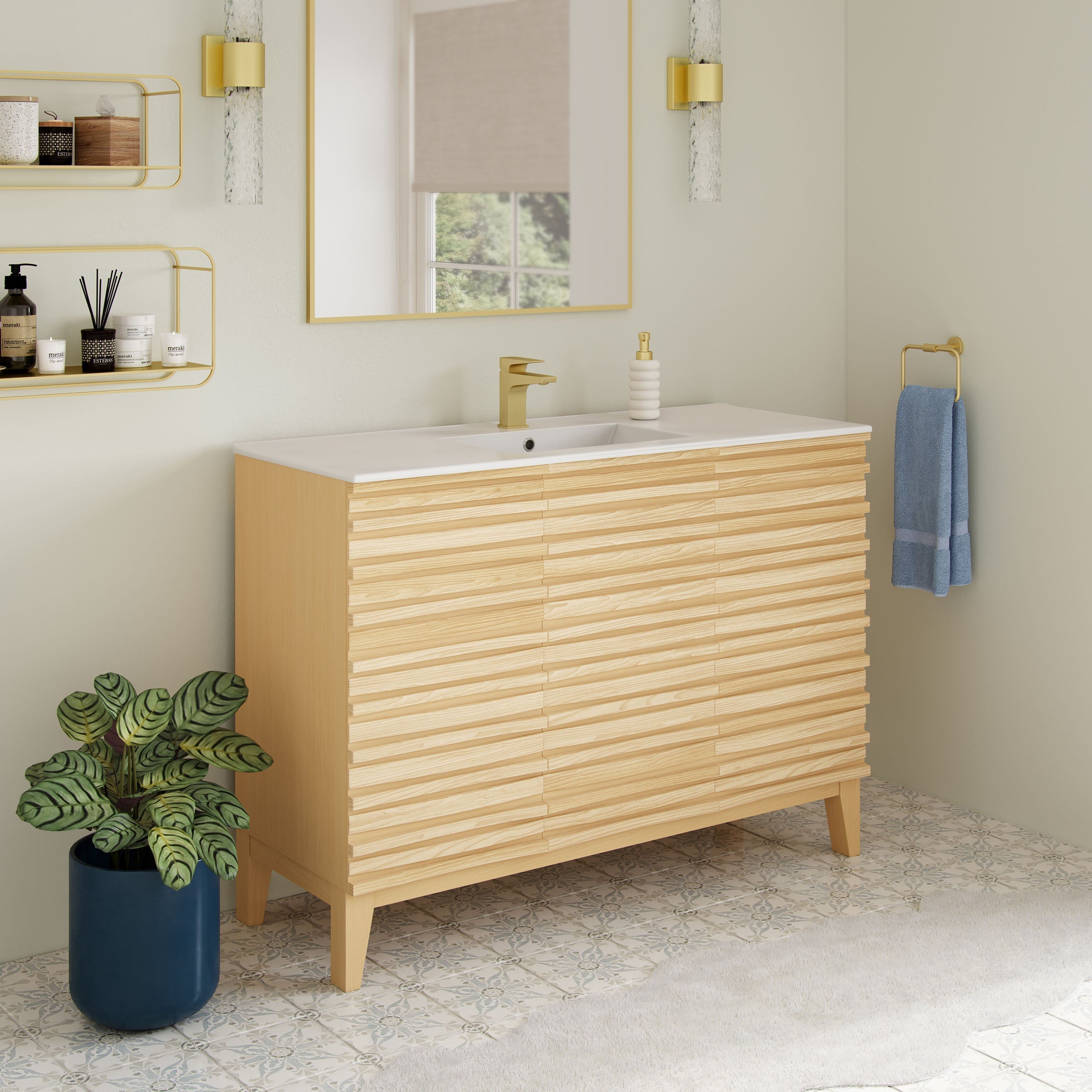 Natural Oak / Glossy White / 1-Hole