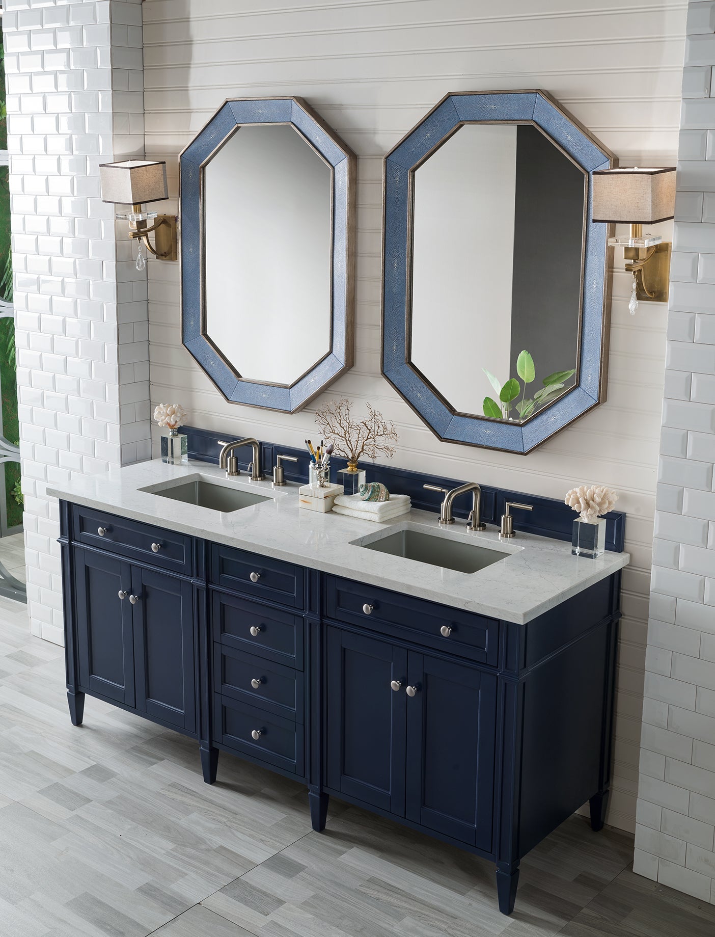 Victory Blue / Eternal Jasmine Pearl - 3 Faucet Holes