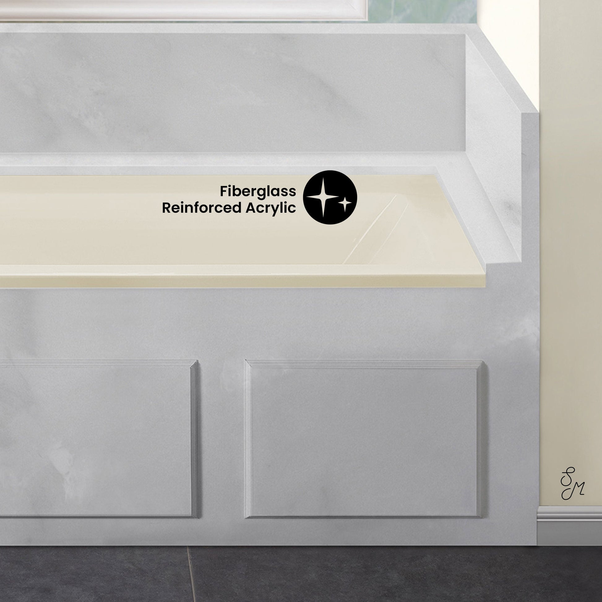 Glossy Bisque / Alcove - No Apron / Left