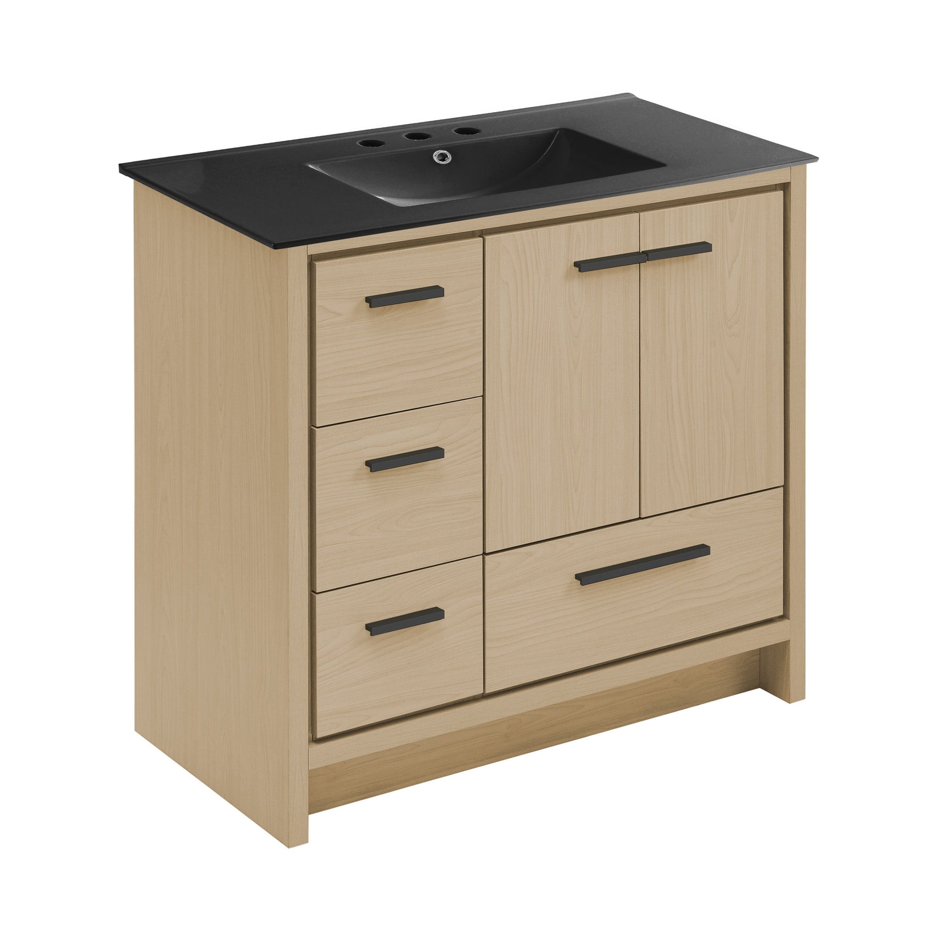 Natural Oak / Matte Black / 3-Hole