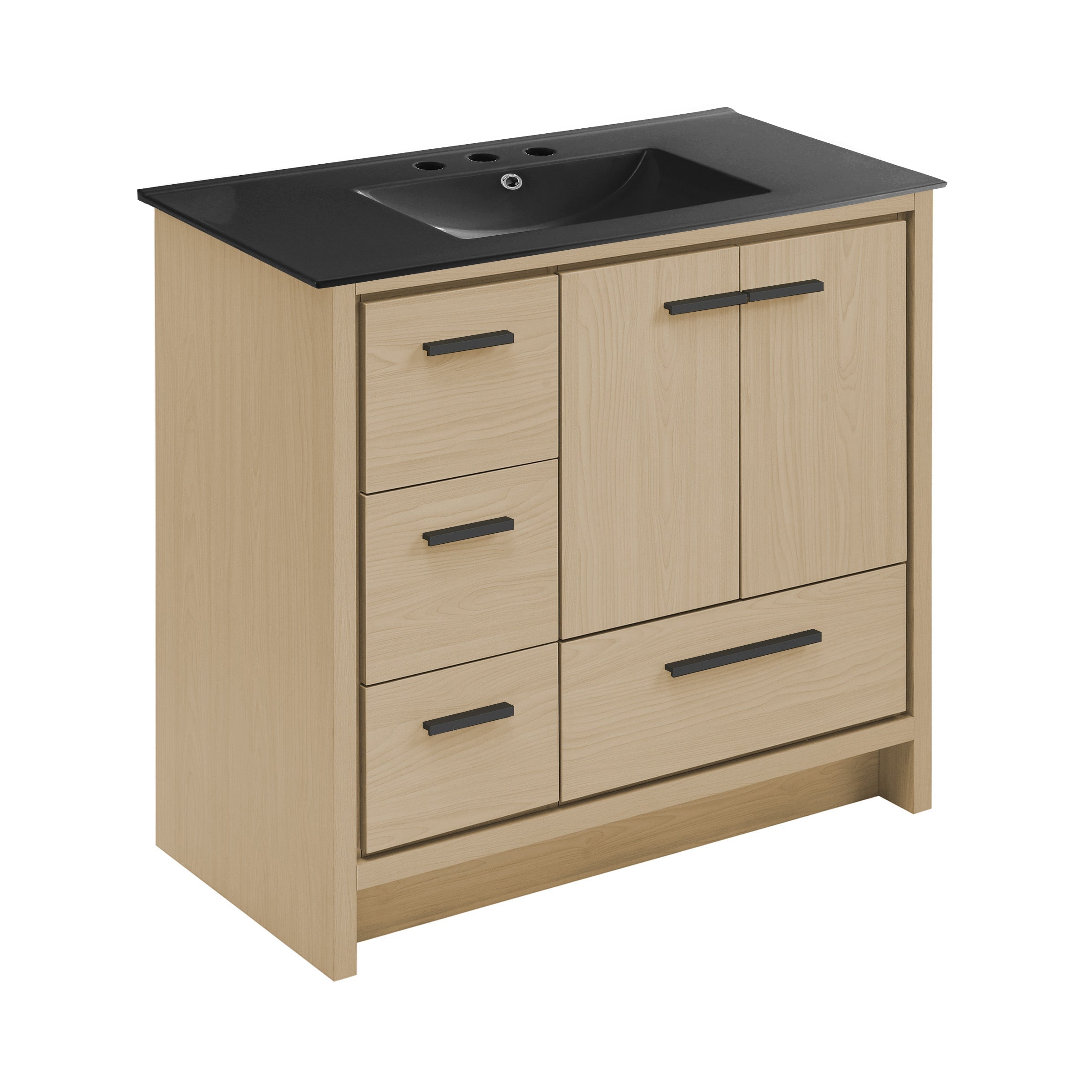 Natural Oak / Matte Black / 3-Hole