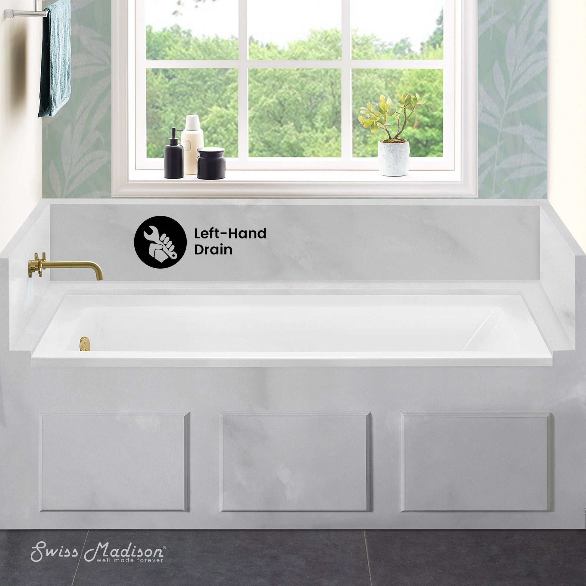 Glossy White / Alcove - No Apron / Left