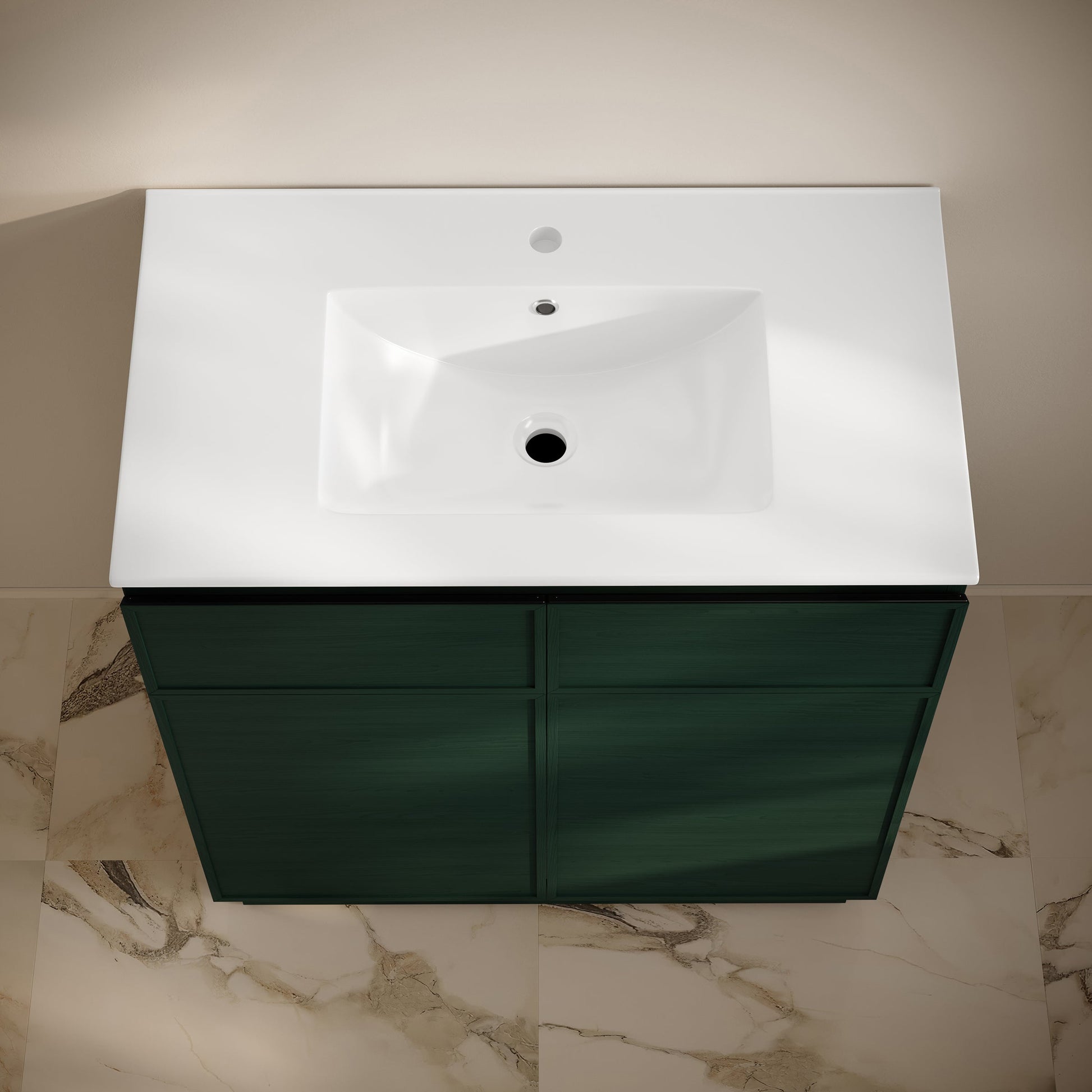 Green Oak / White / 1-Hole