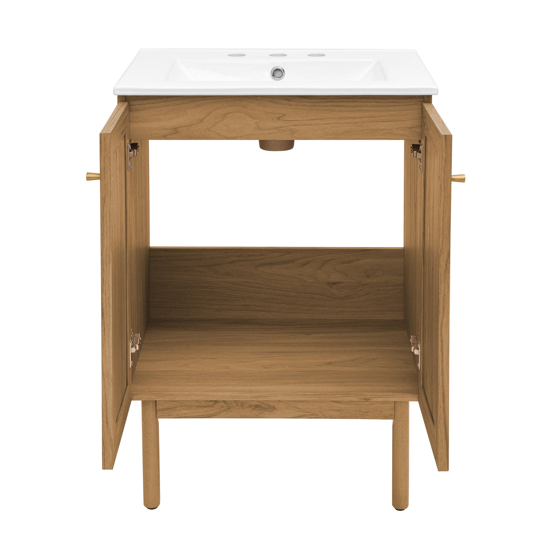 Golden Oak / White / 3-Hole