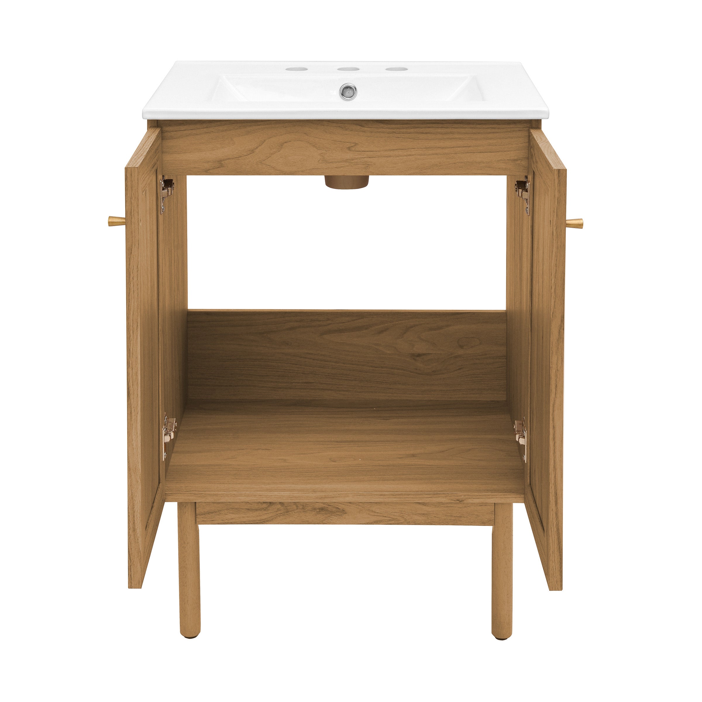Golden Oak / White / 3-Hole
