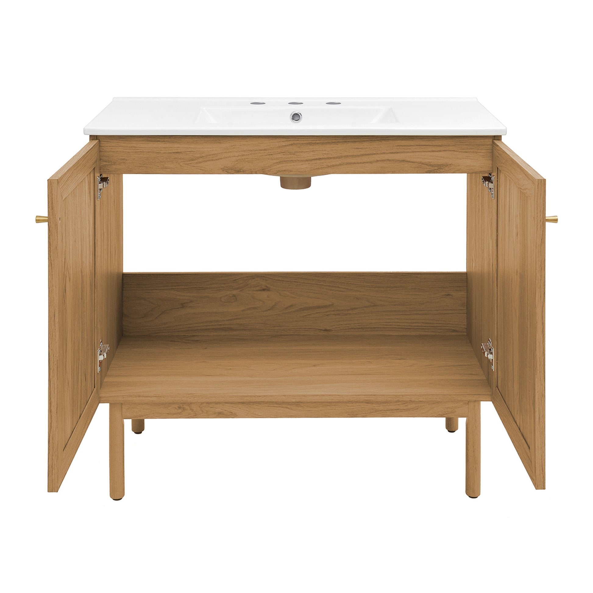 Golden Oak / White / 3-Hole