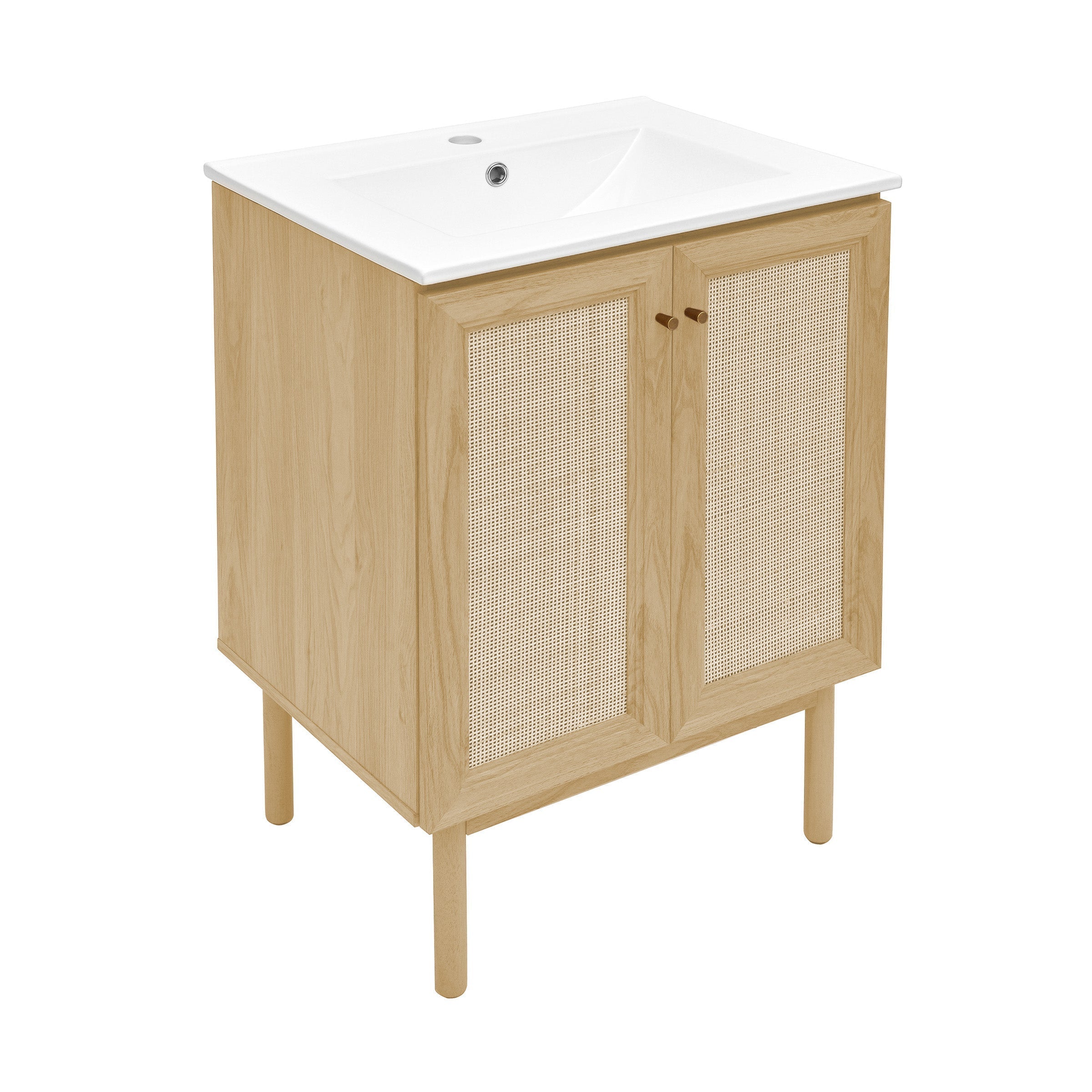 Natural Oak / White / 1-Hole