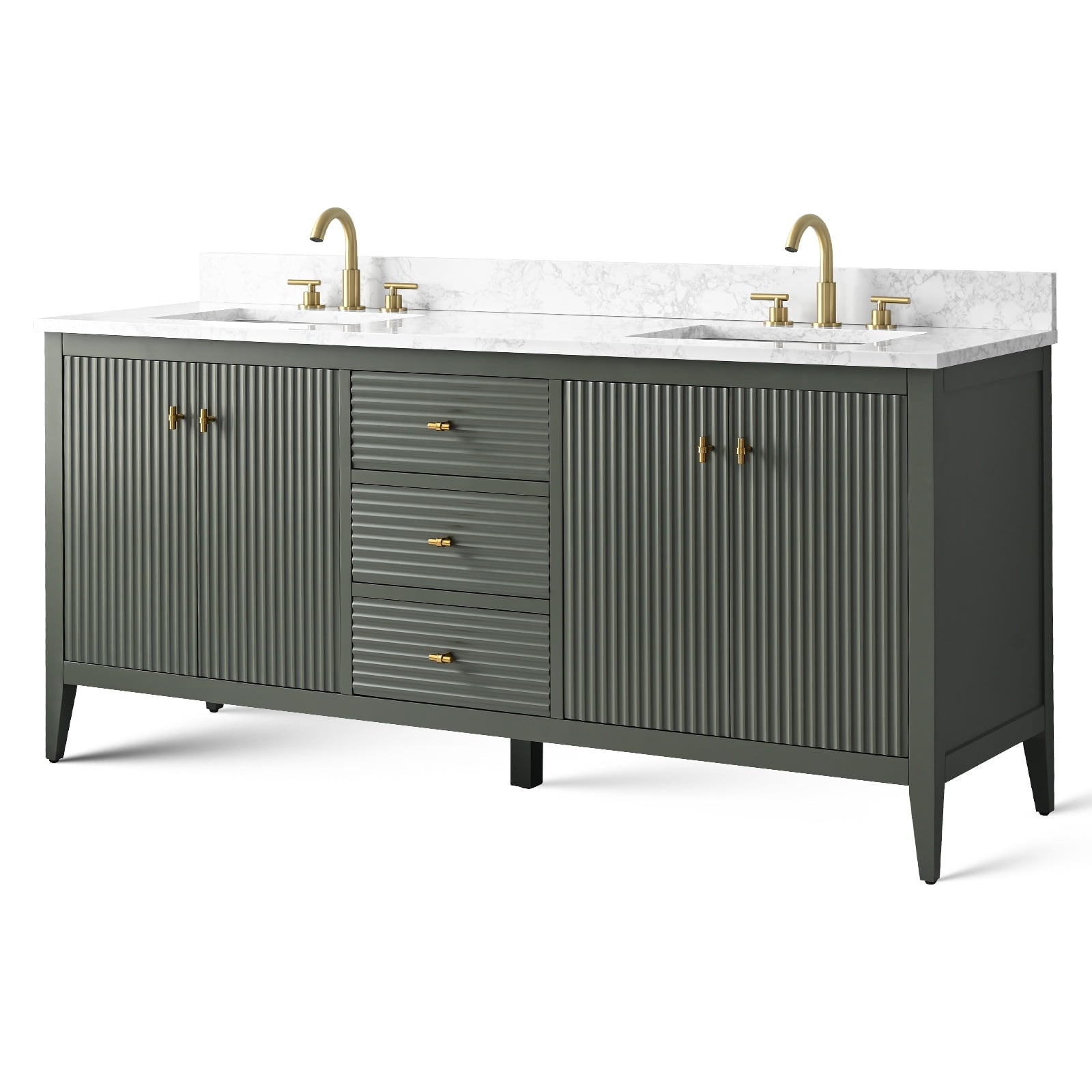 Linear Vintage Green / Golden Brushed