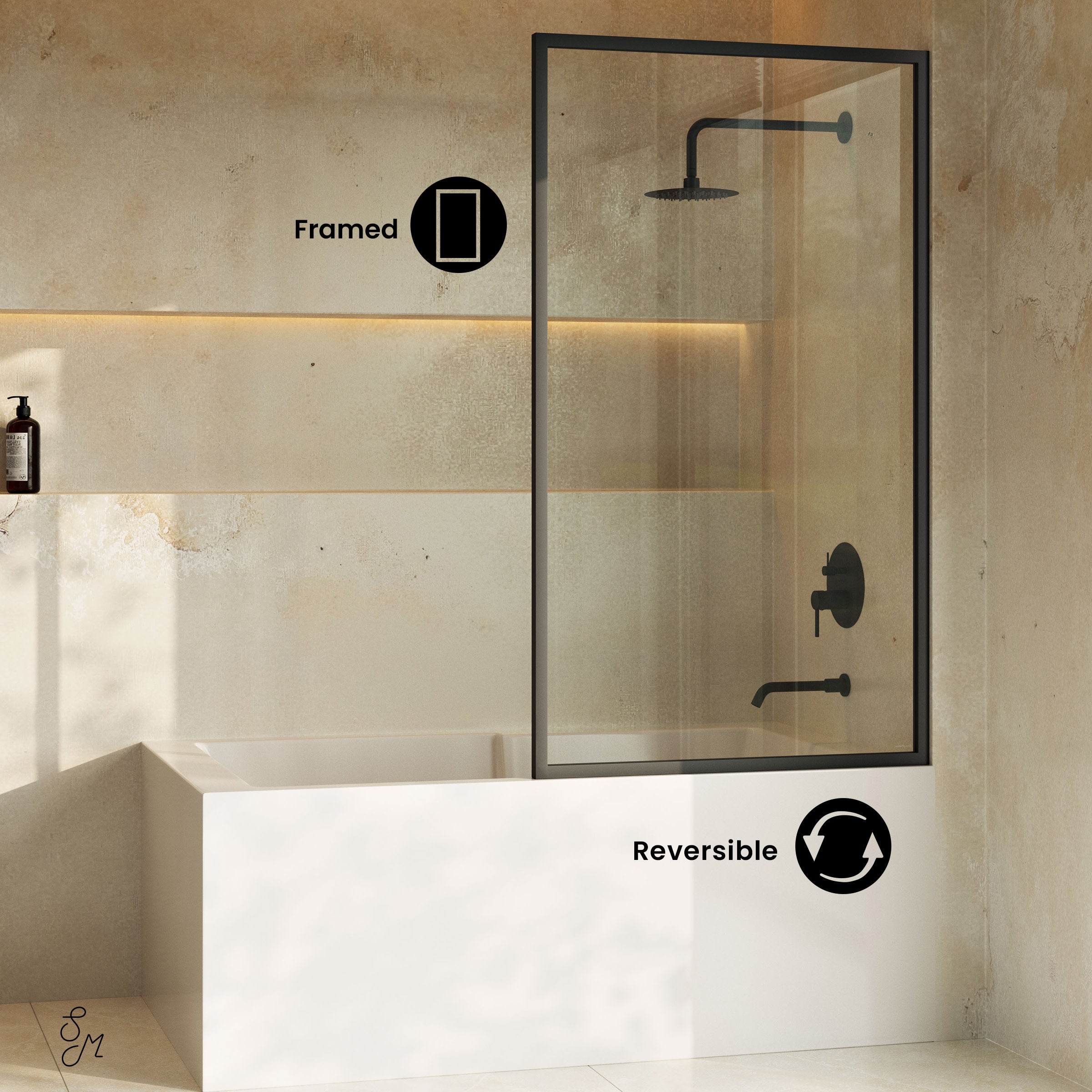 Matte Black / Bathtub Door