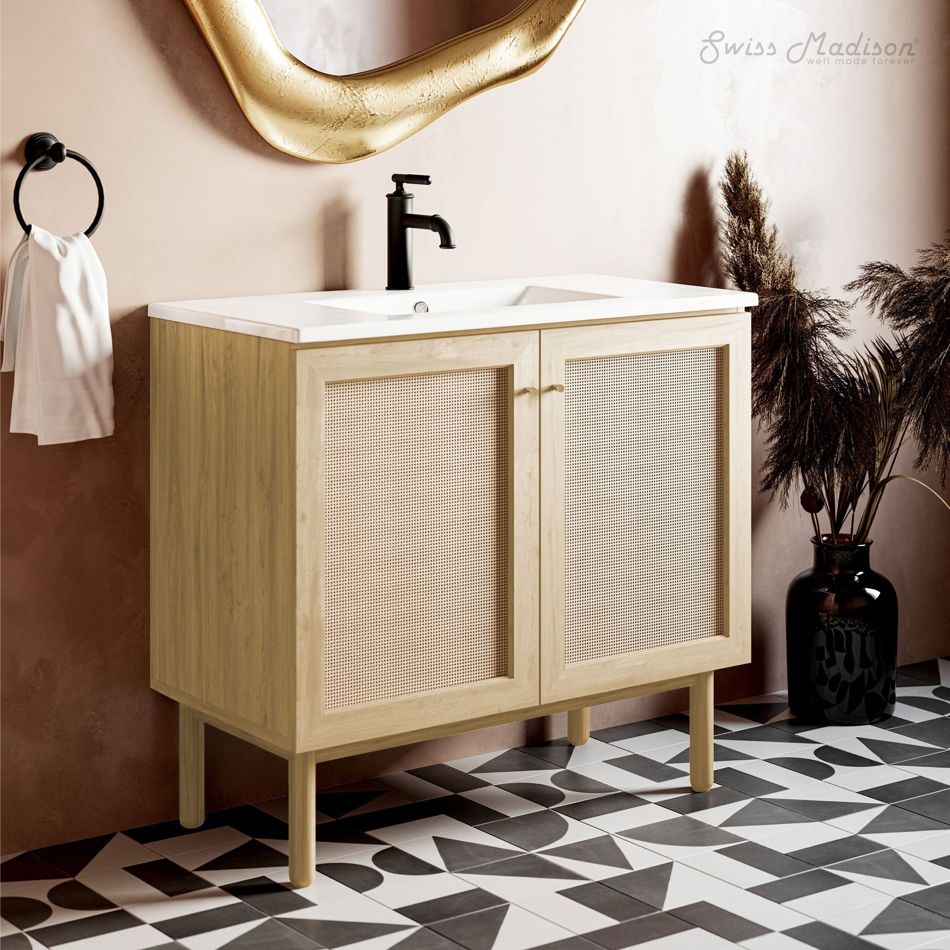 Natural Oak / White / 1-Hole