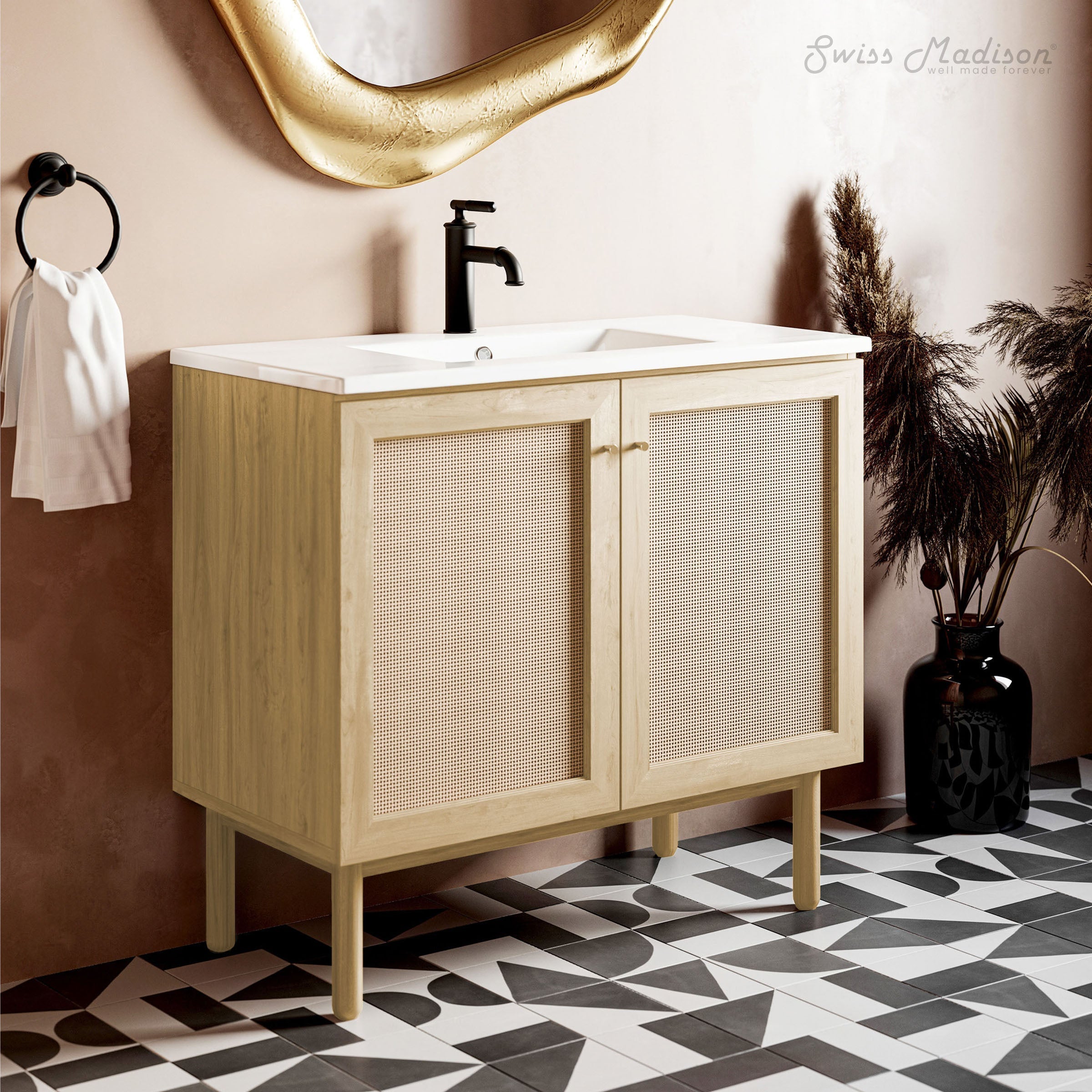 Natural Oak / White / 1-Hole