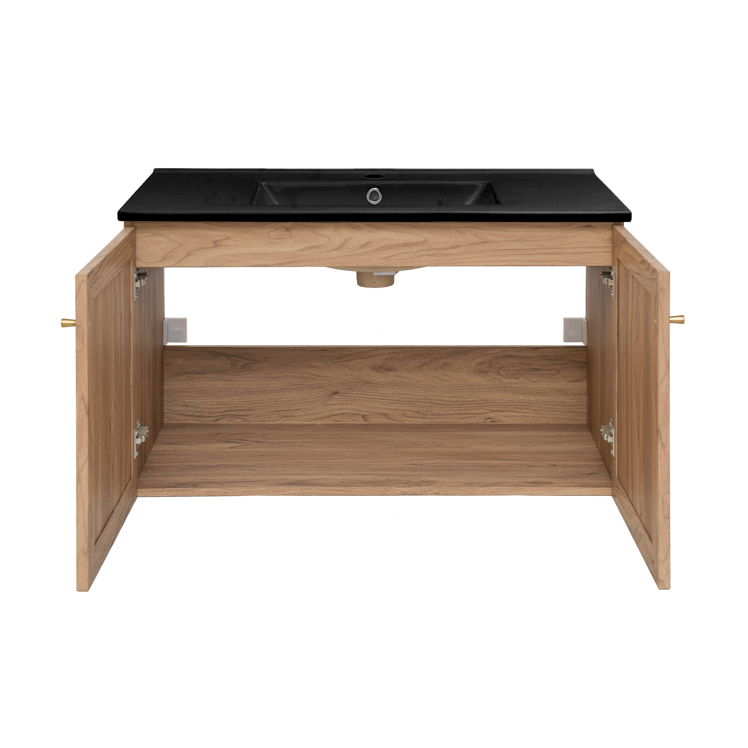 Golden Oak / Matte Black / 1-Hole