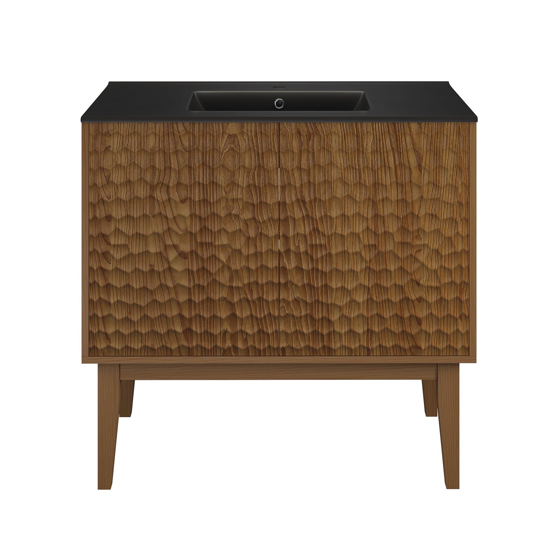 Brown Oak / Matte Black / 1-Hole
