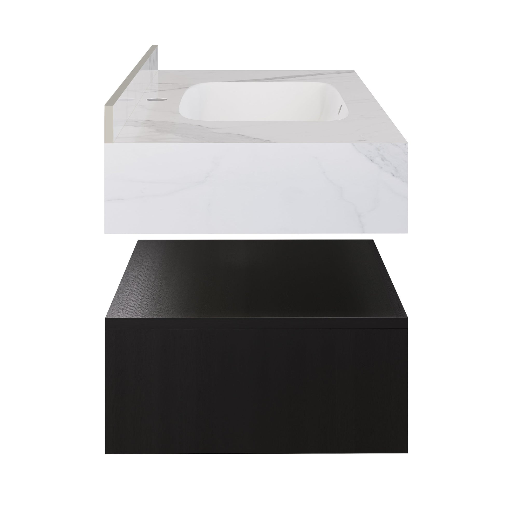 Black Oak / White Marble