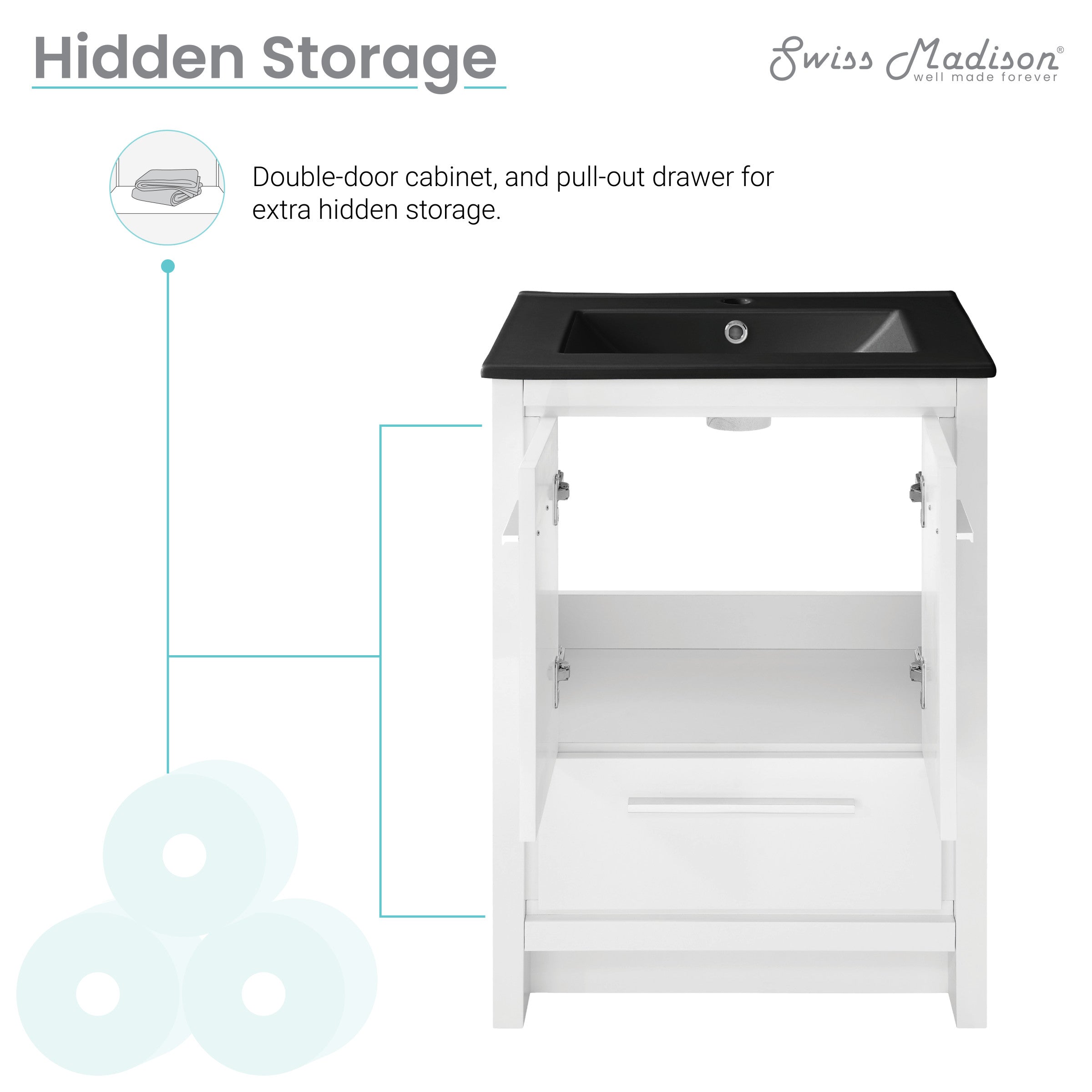 White / Matte Black / 1-Hole