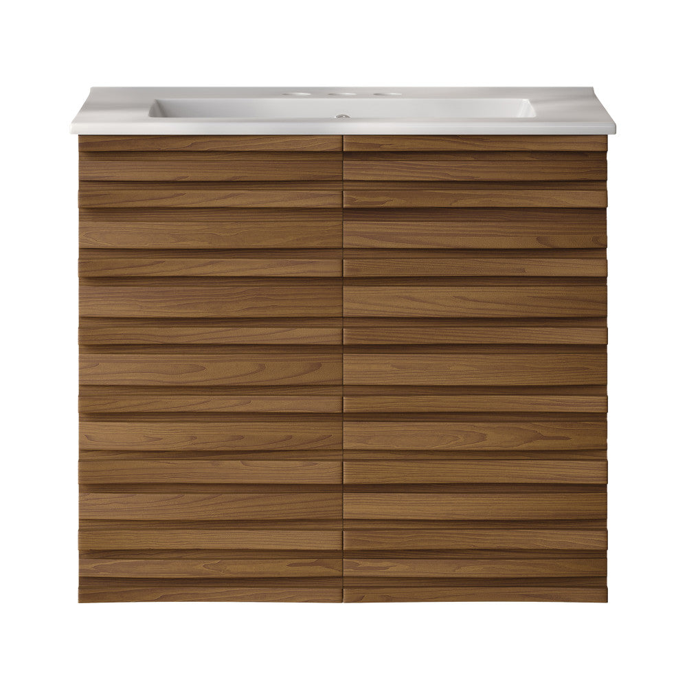 Brown Oak / White / 3-Hole Center