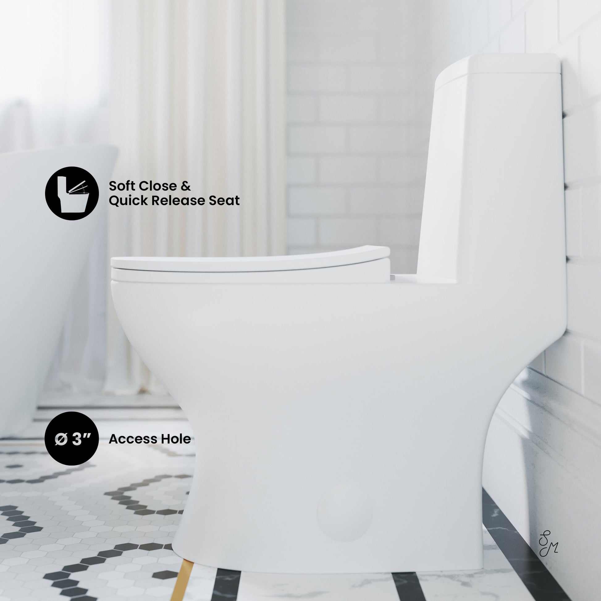 Glossy White / Single - Left / Chrome
