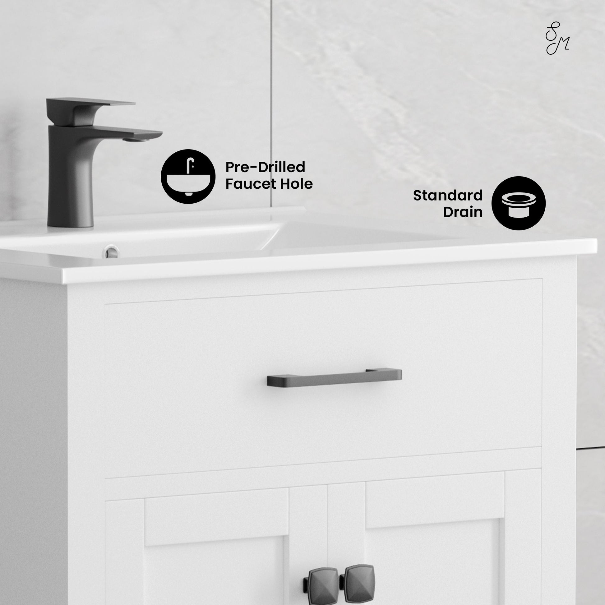 White / White / 1-Hole