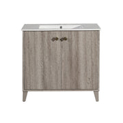 Gray Oak / White / 1-Hole