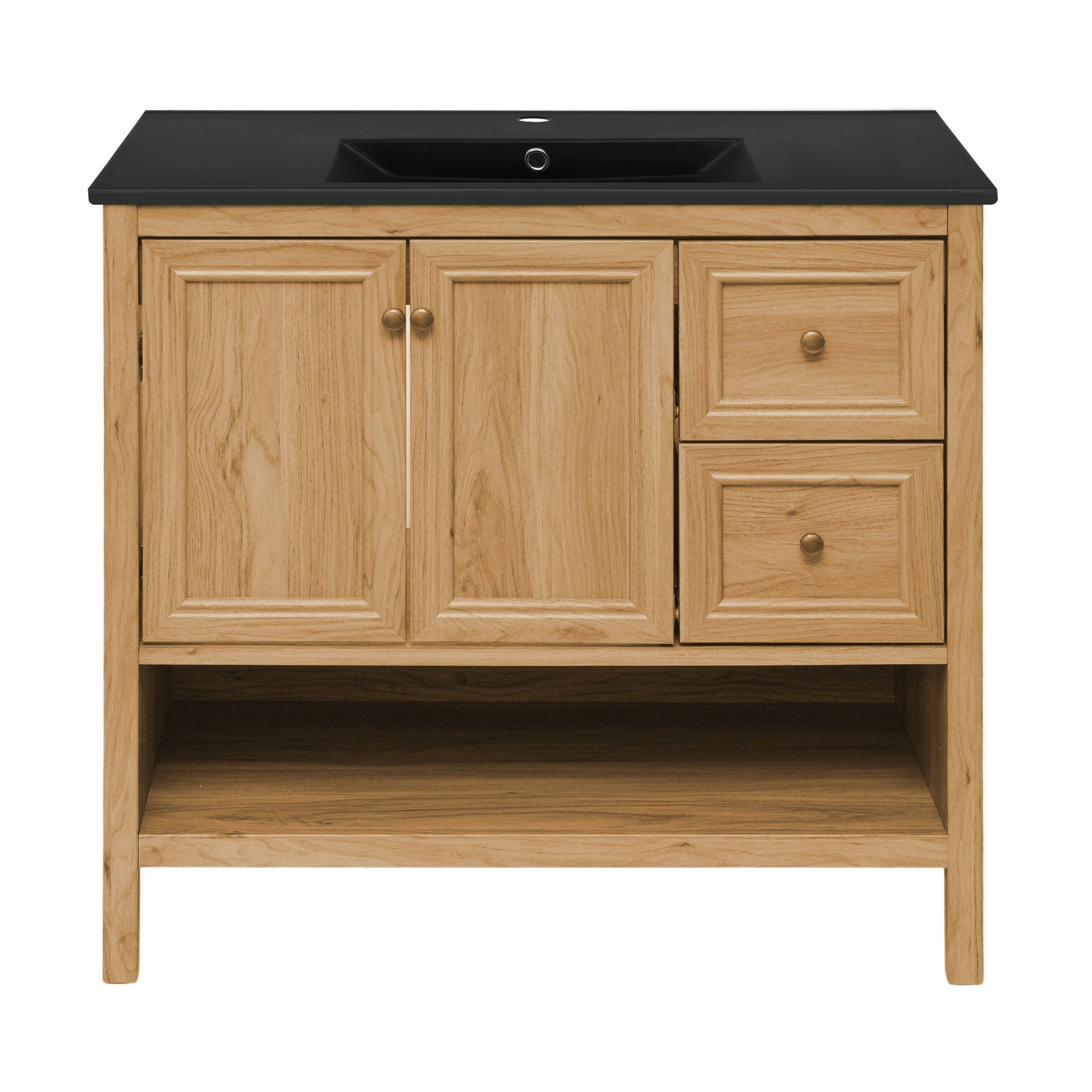 Golden Oak / Black / 1-Hole