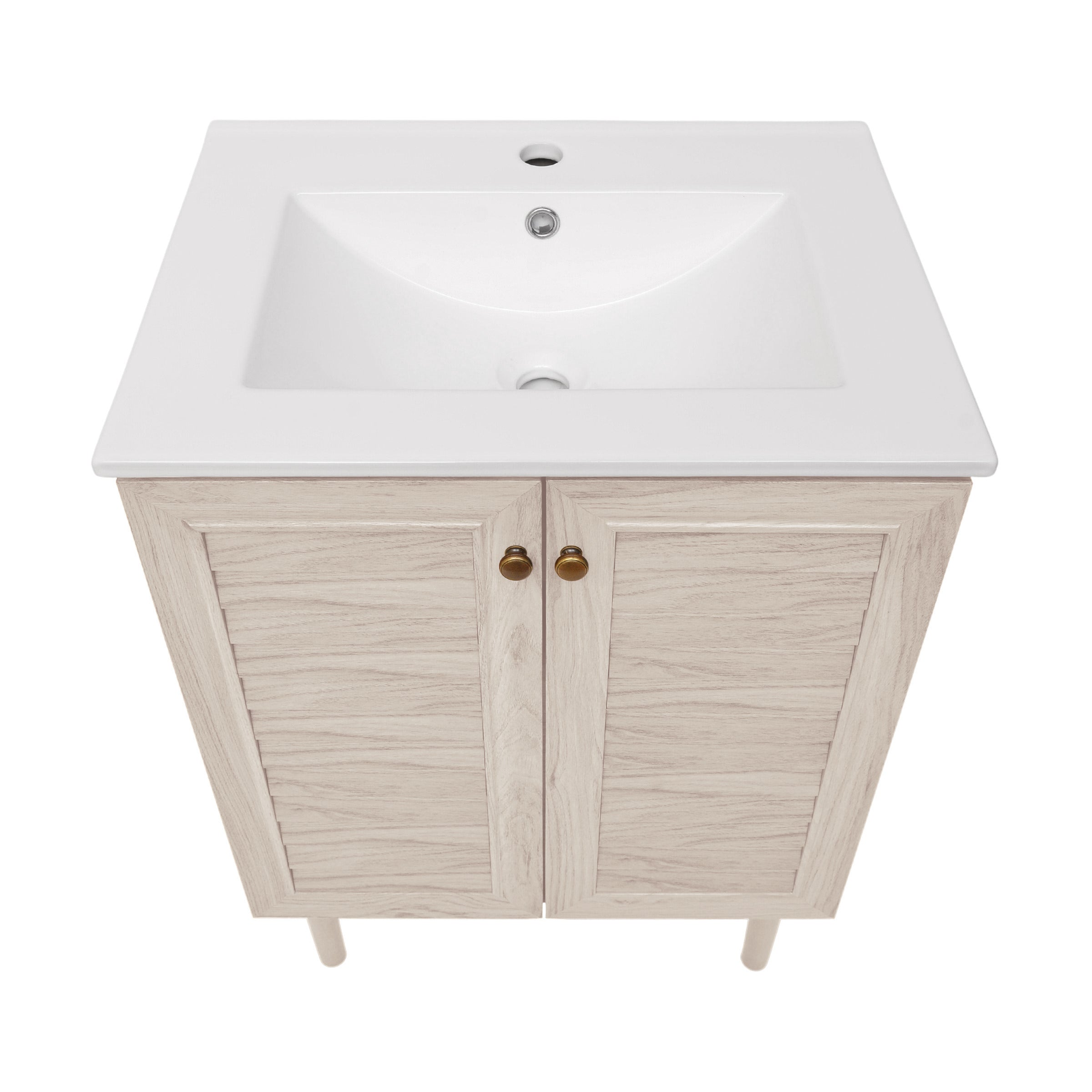 White Oak / White / 1-Hole