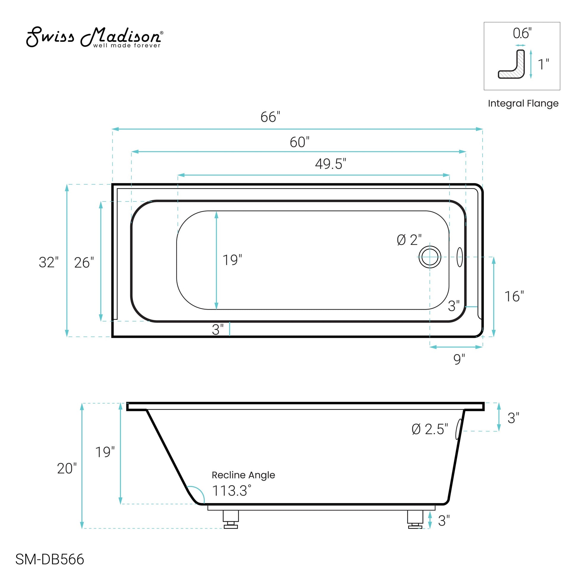 Glossy White / Right / Alcove - No Apron