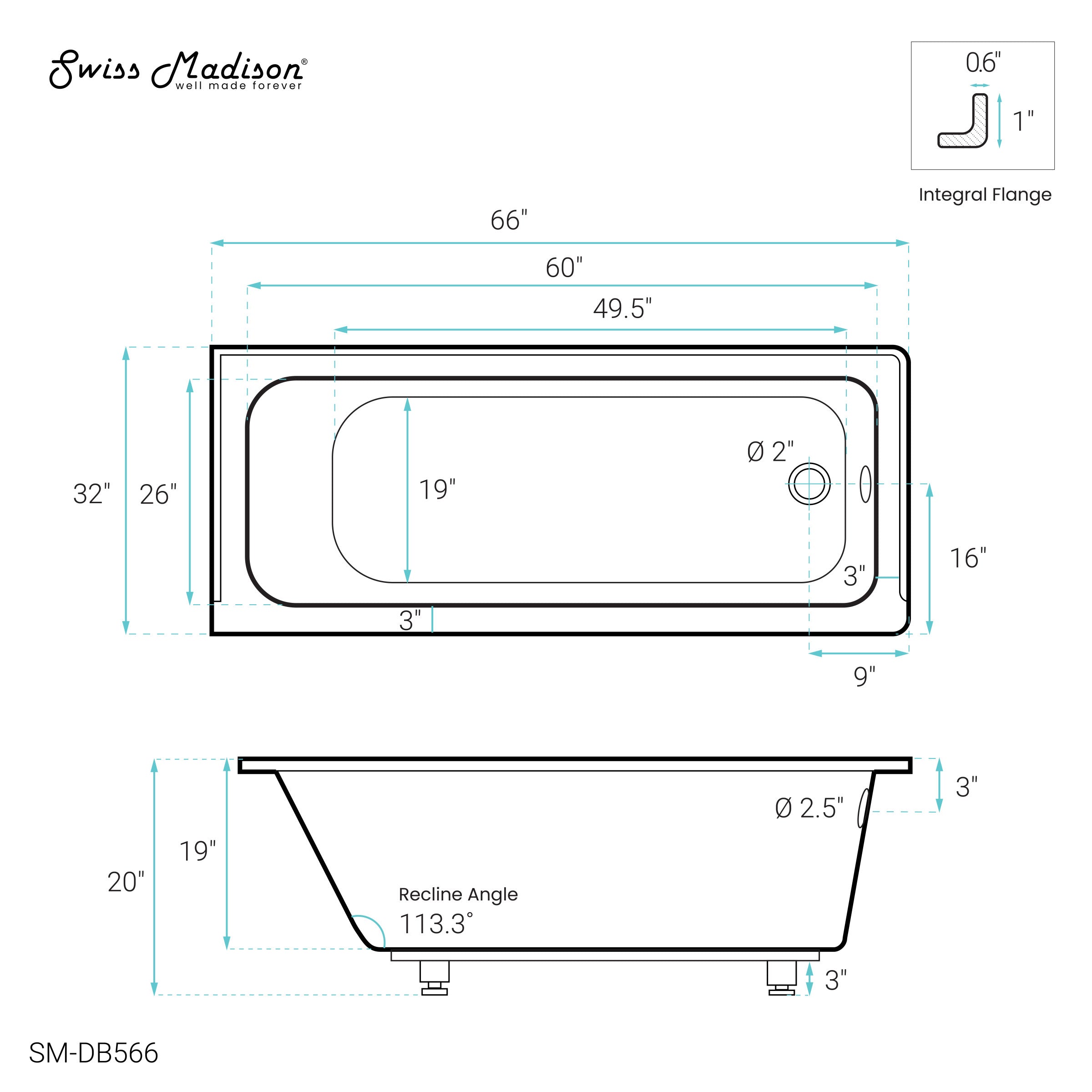 Glossy White / Right / Alcove - No Apron
