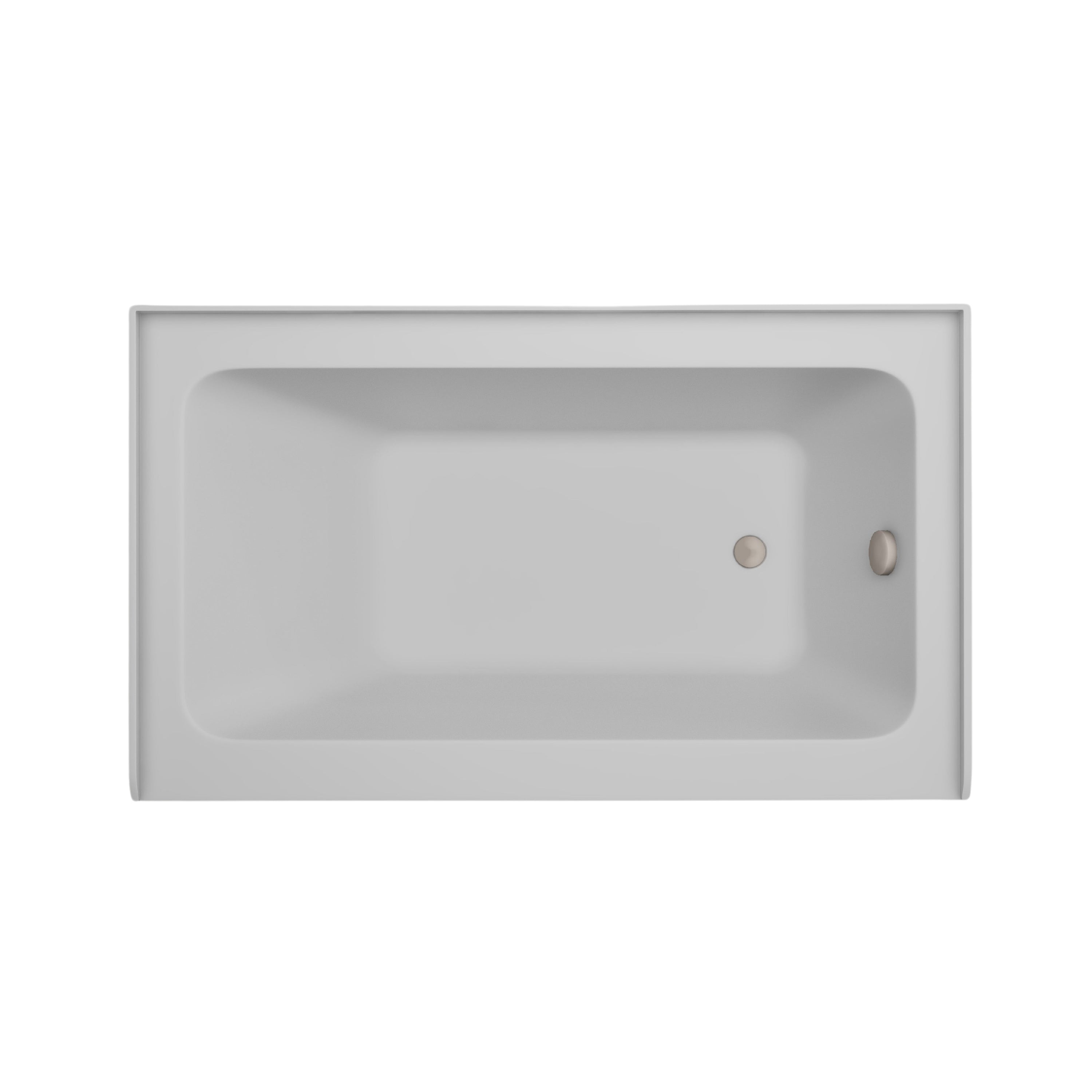 White / Brushed Nickel / Right Drain