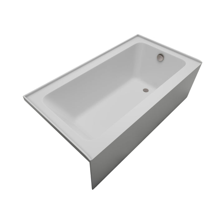 White / Brushed Nickel / Right Drain