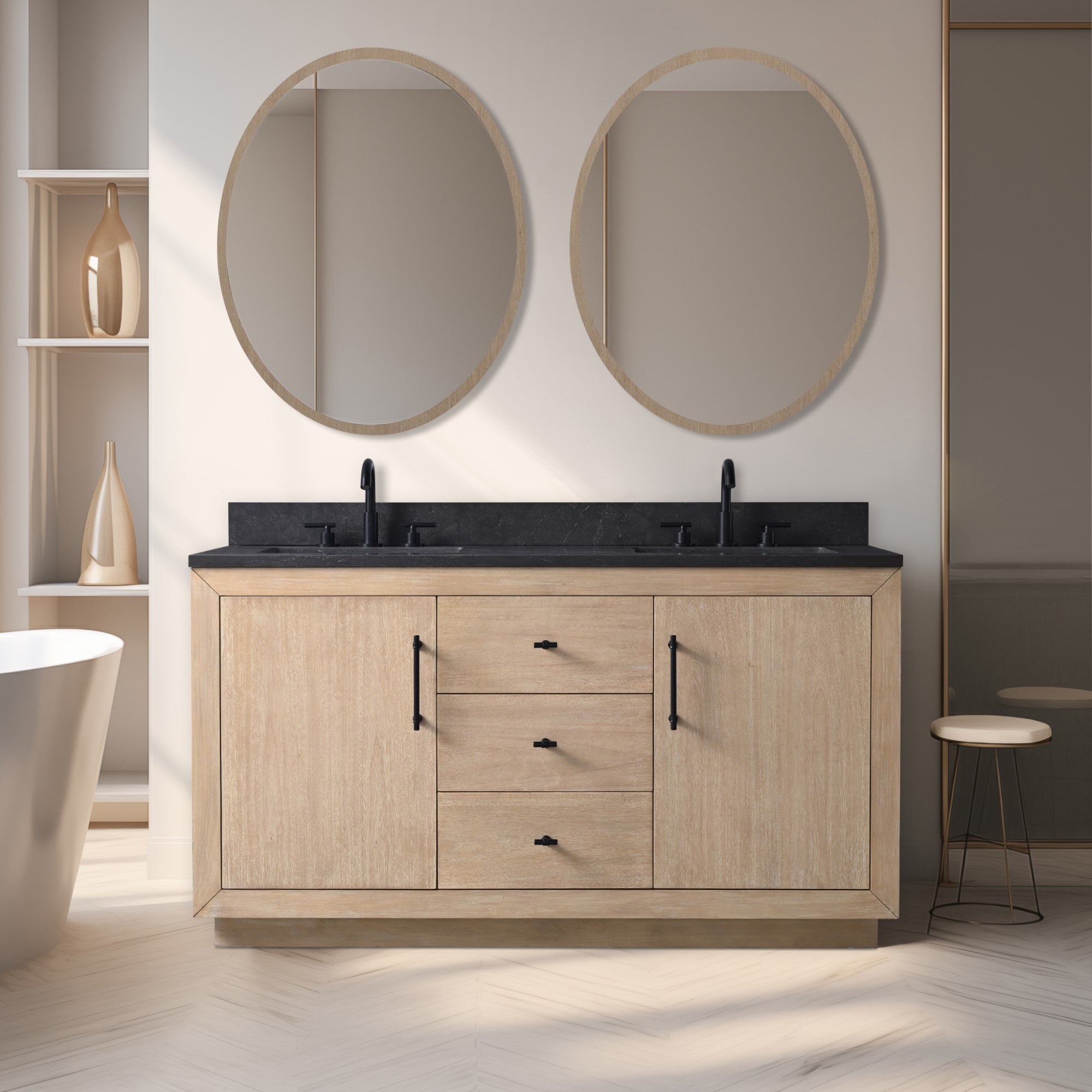 Light Wheat / Black Limestone